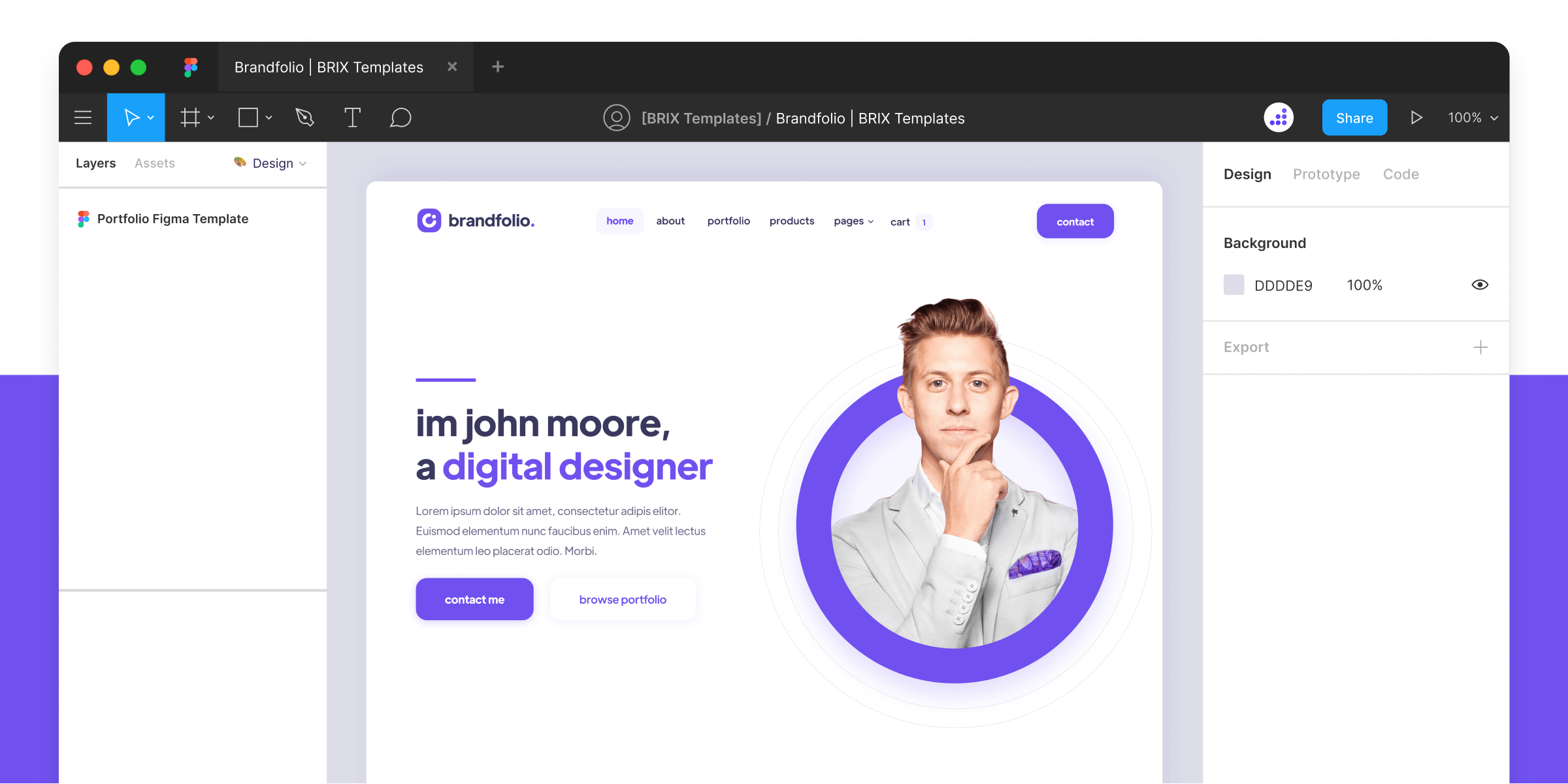 Designer Website Figma Template