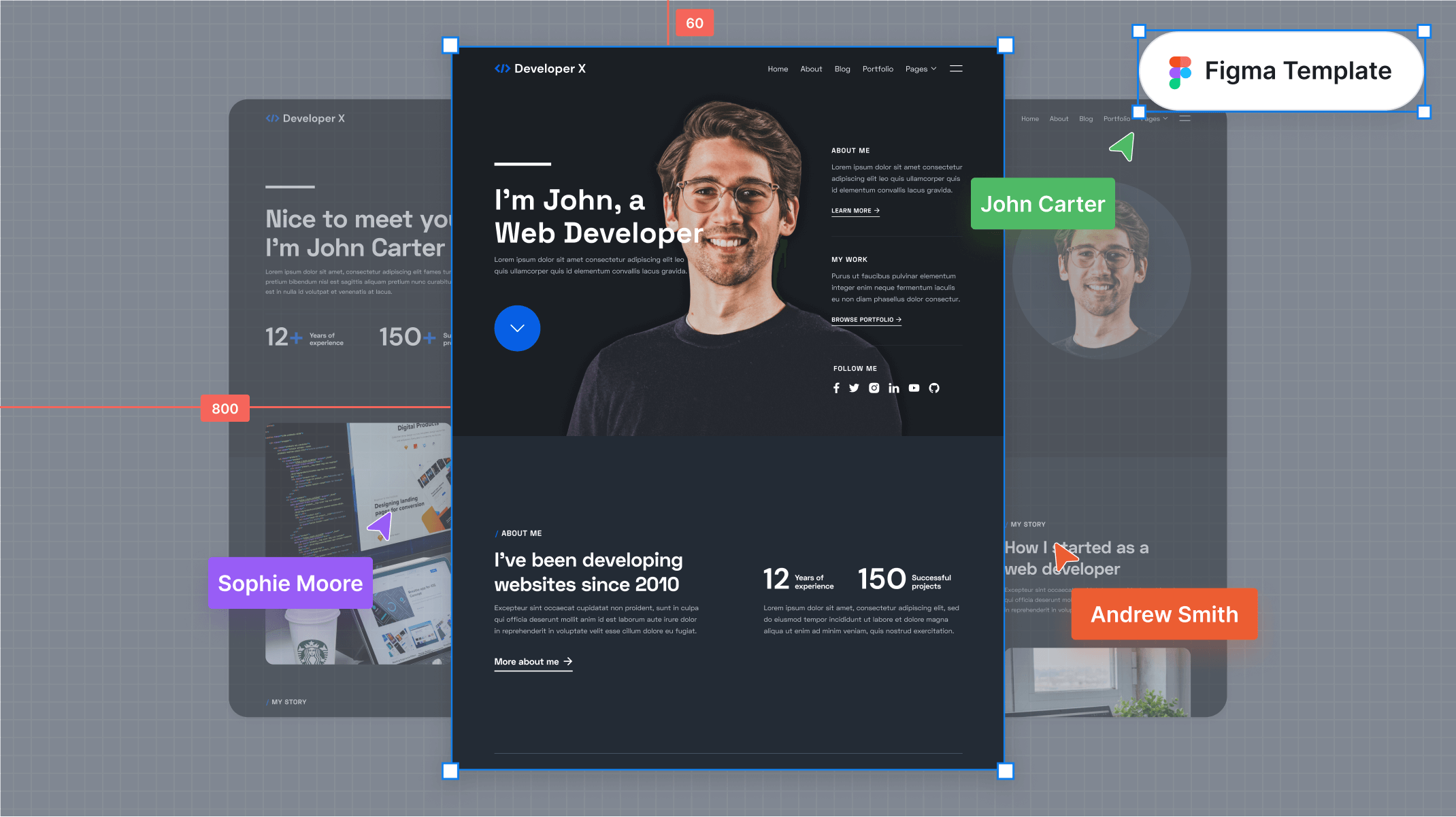 Developer X   Developer Portfolio Figma Template   Free Figma Resource