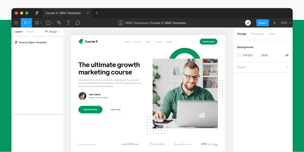 Course X - Online Course Figma Template - Free Figma Resource | Figma ...