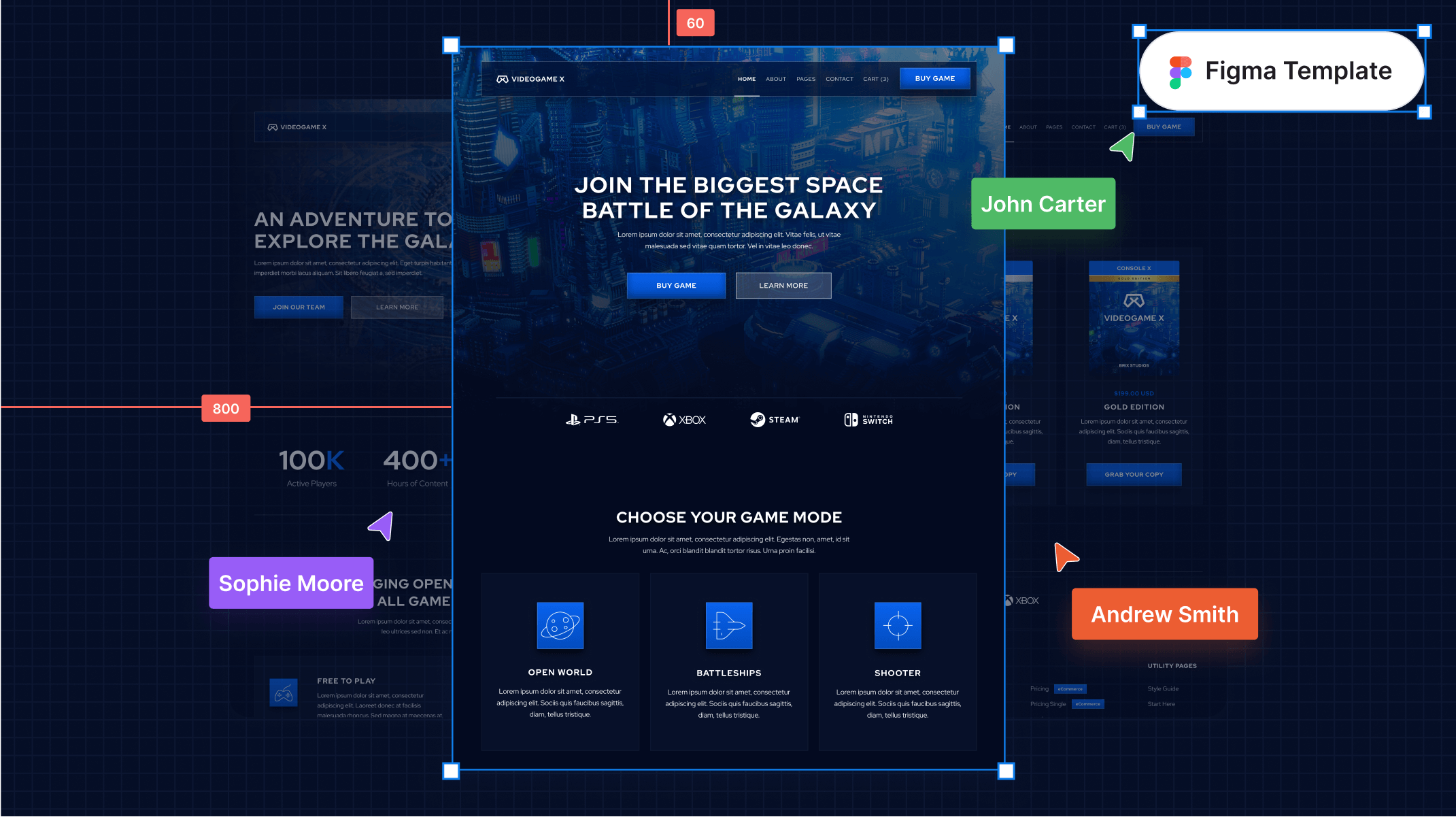 Videogame X - Game Figma Template - Free Figma Resource