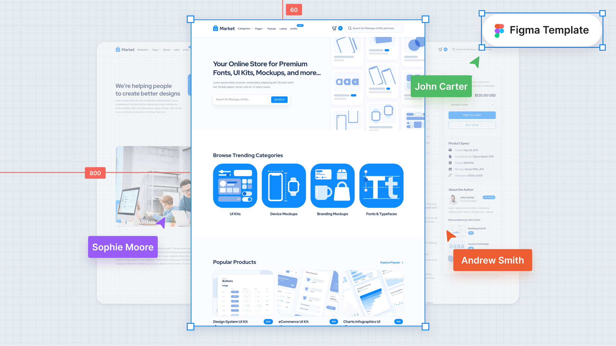 Market Marketplace Figma Template Free Figma Resource Figma Elements