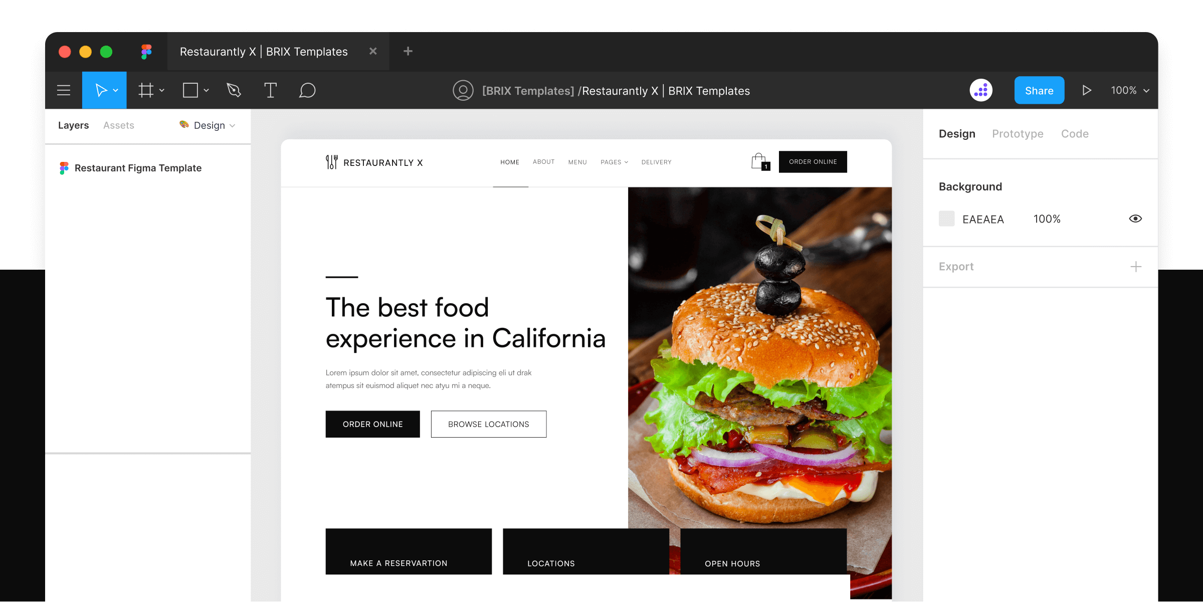 Restaurant & Food Delivery Website Figma Template