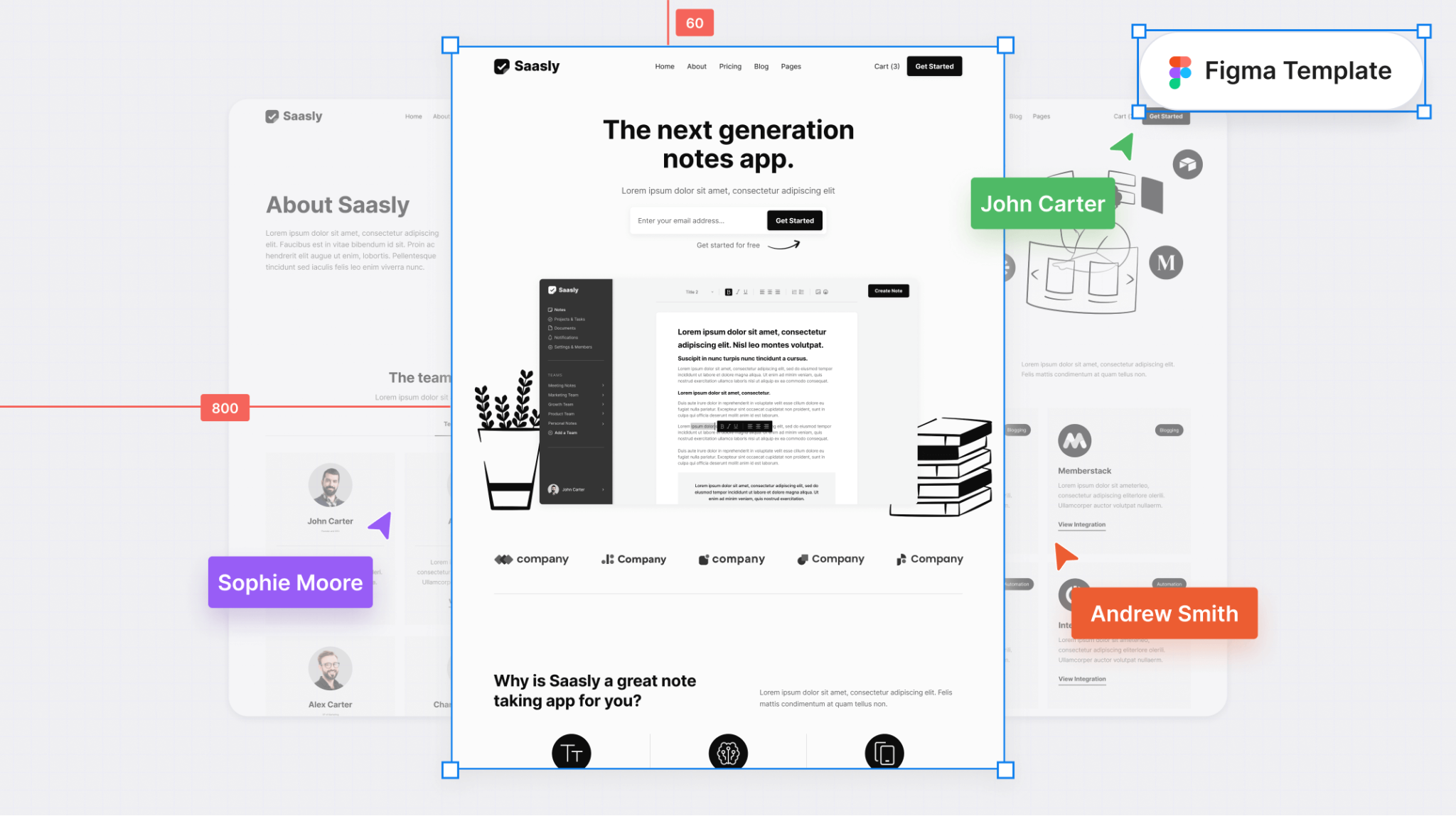 Saasly - SaaS Figma Template - Free Figma Resource | Figma Elements