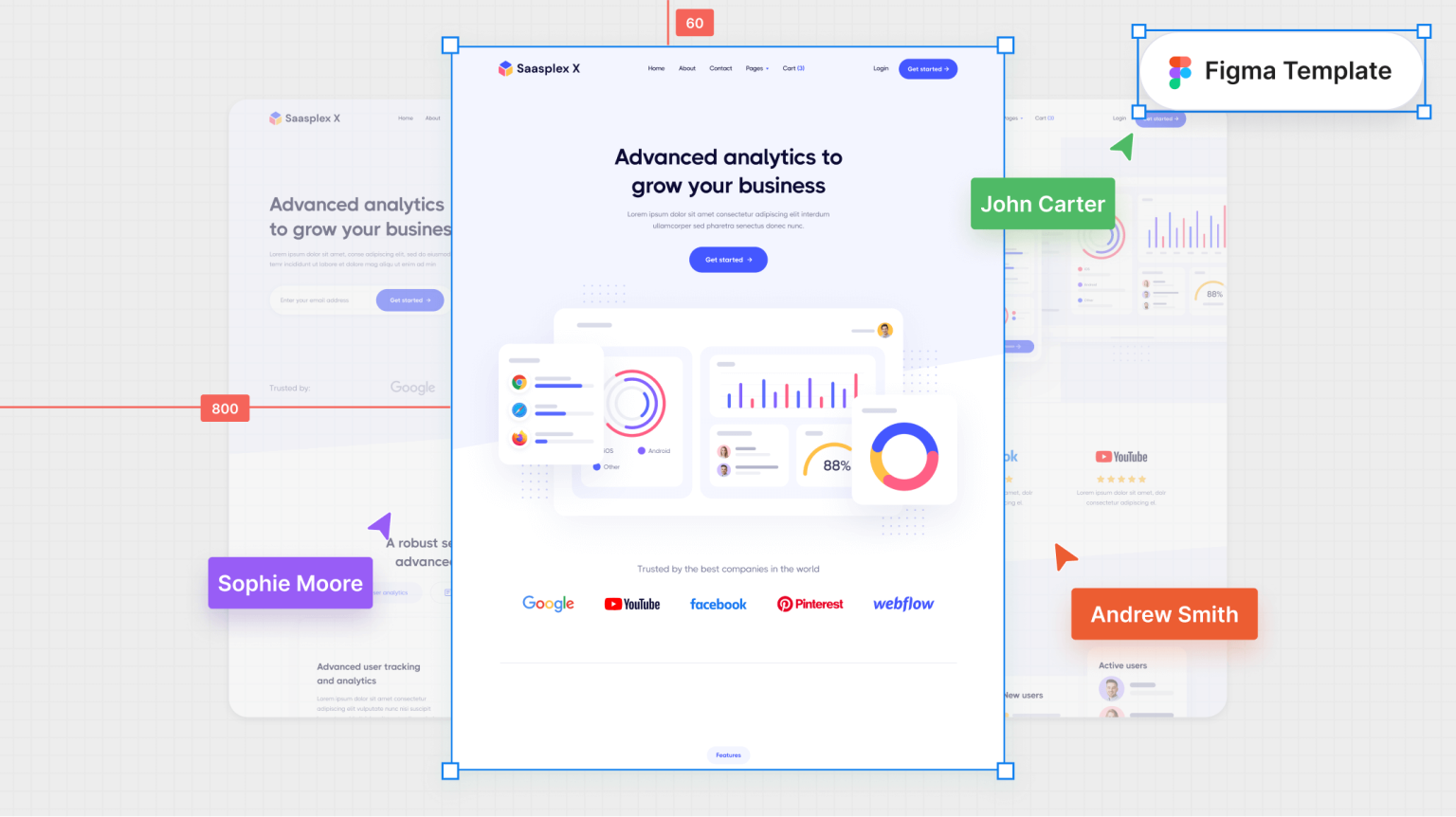 Saasplex X - SaaS Figma Template - Free Figma Resource | Figma Elements