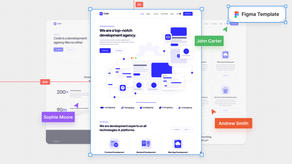 Code Software Figma Template Free Resource Elements 