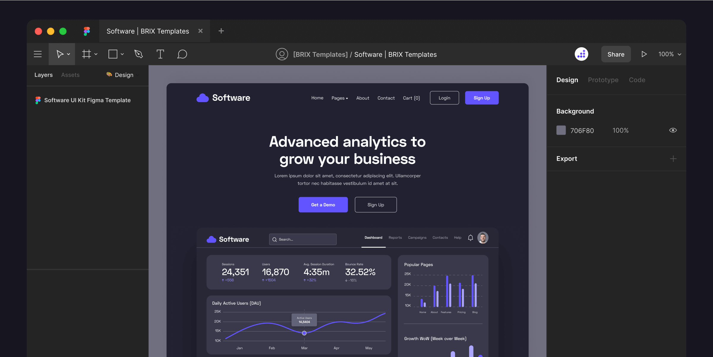 Software SaaS Website Figma Template