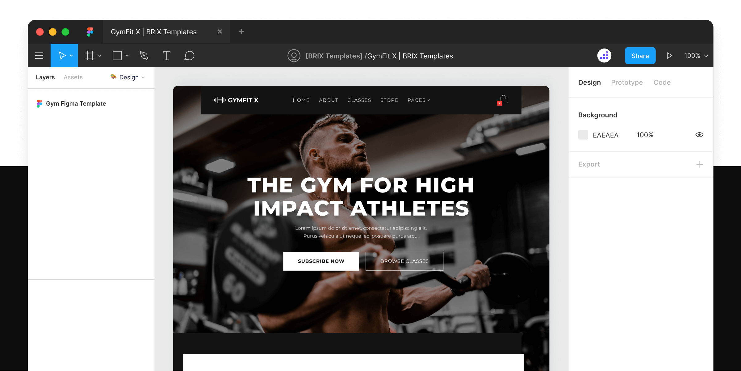 Sport Gym Website Figma Template