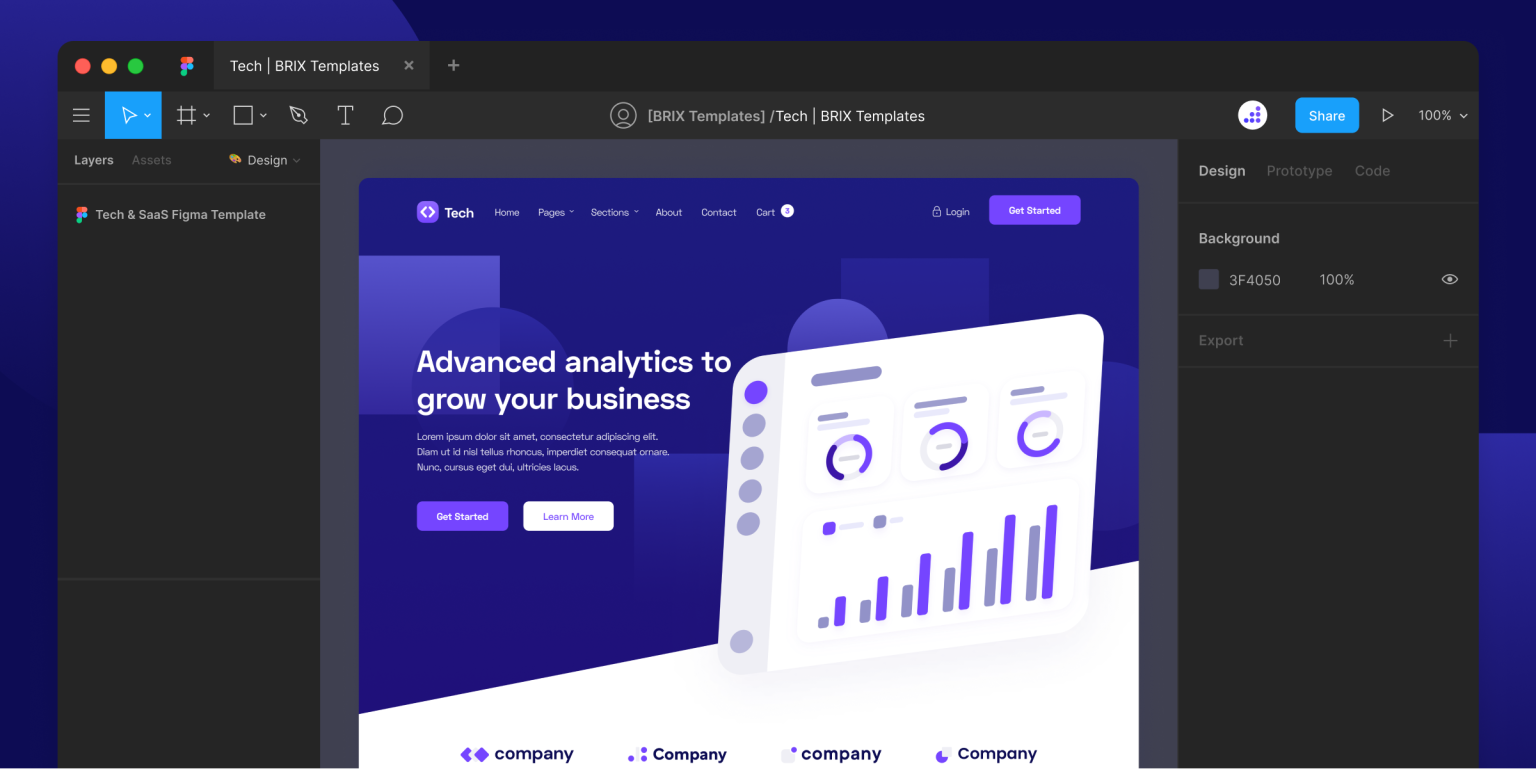 Tech - SaaS Figma Template - Free Figma Resource | Figma Elements