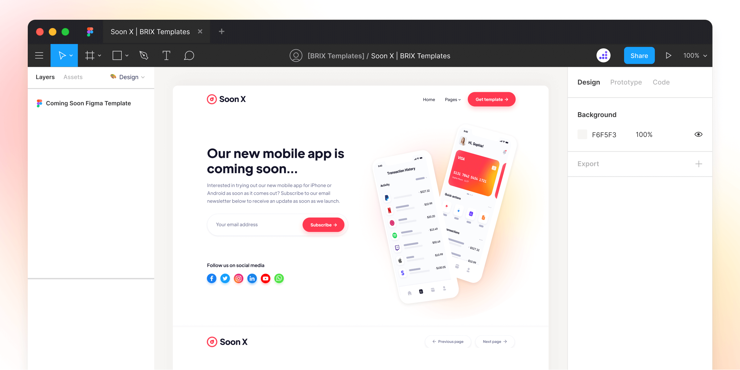 Upcoming Website Figma Template