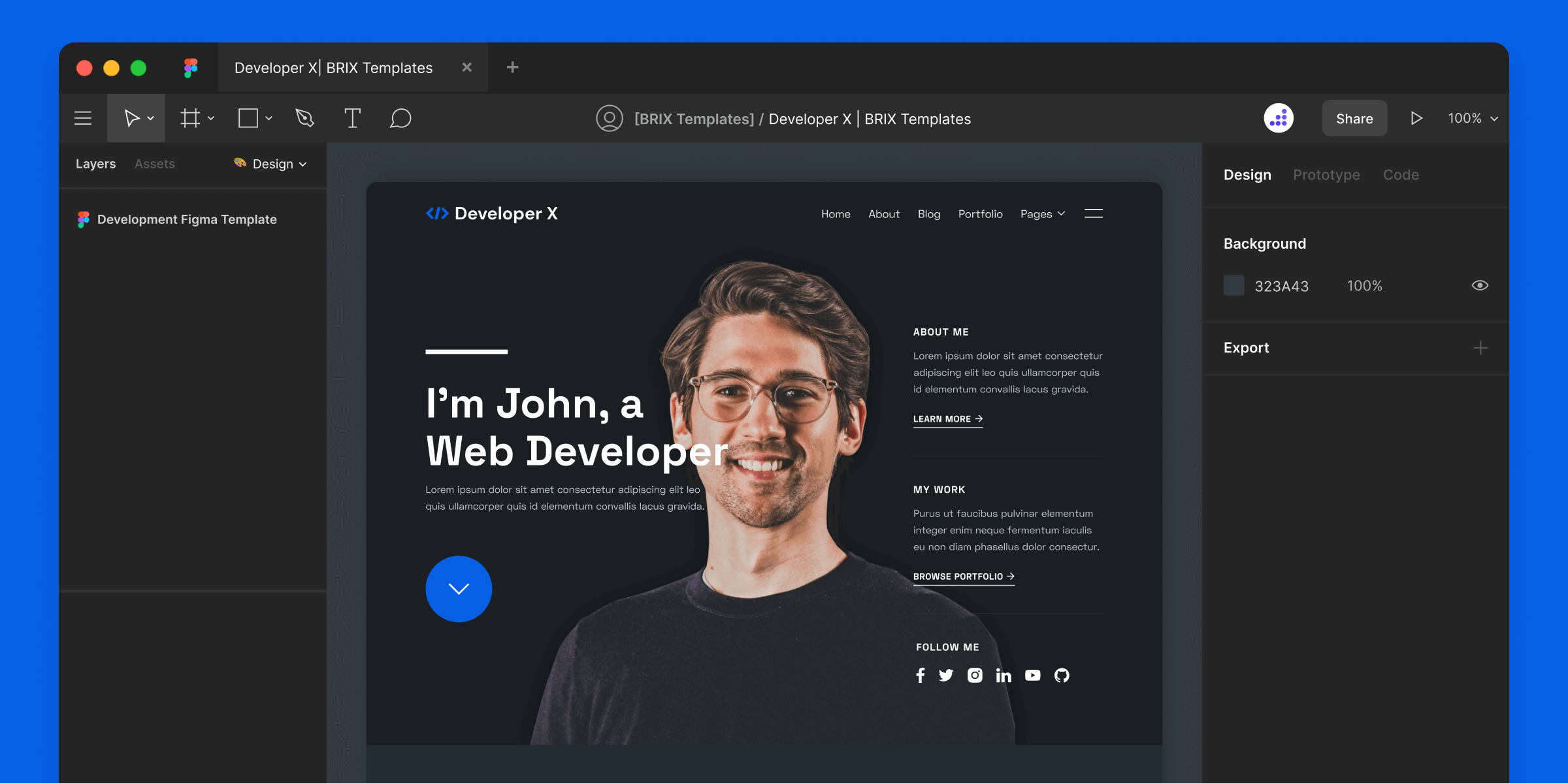 Developer X Developer Portfolio Figma Template Free Figma Resource 