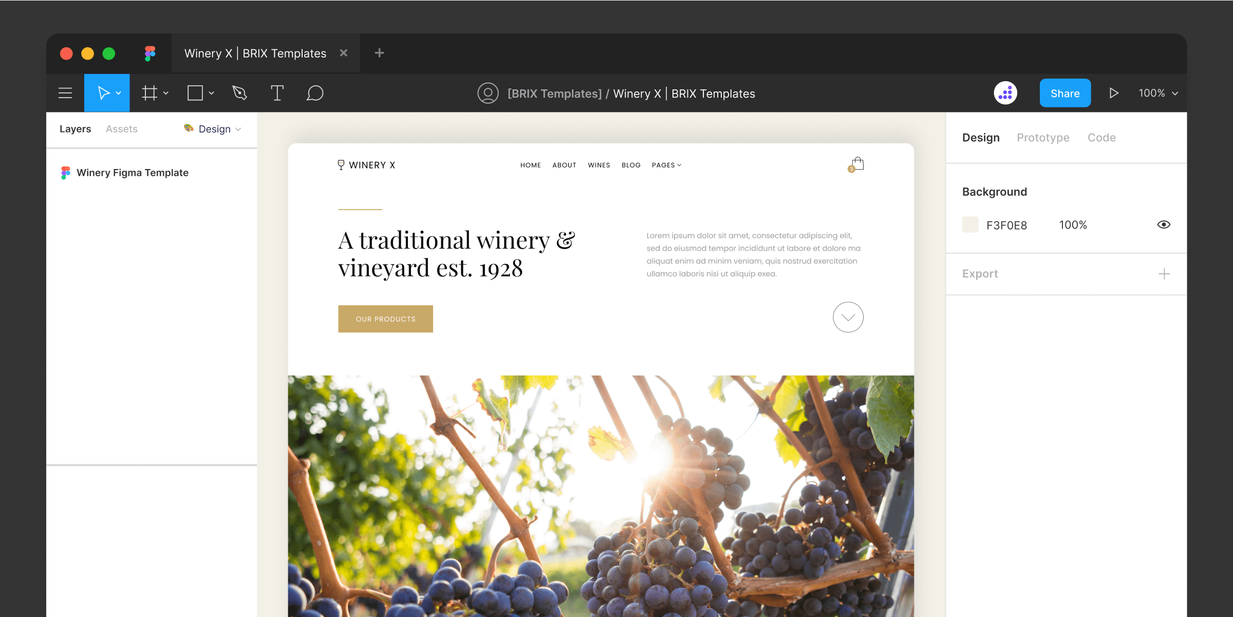Wine Store Website Figma Template
