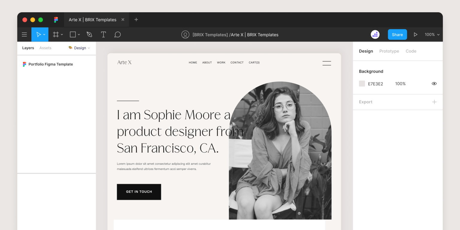 Arte X - Portfolio Figma Template - Free Figma Resource | Figma Elements