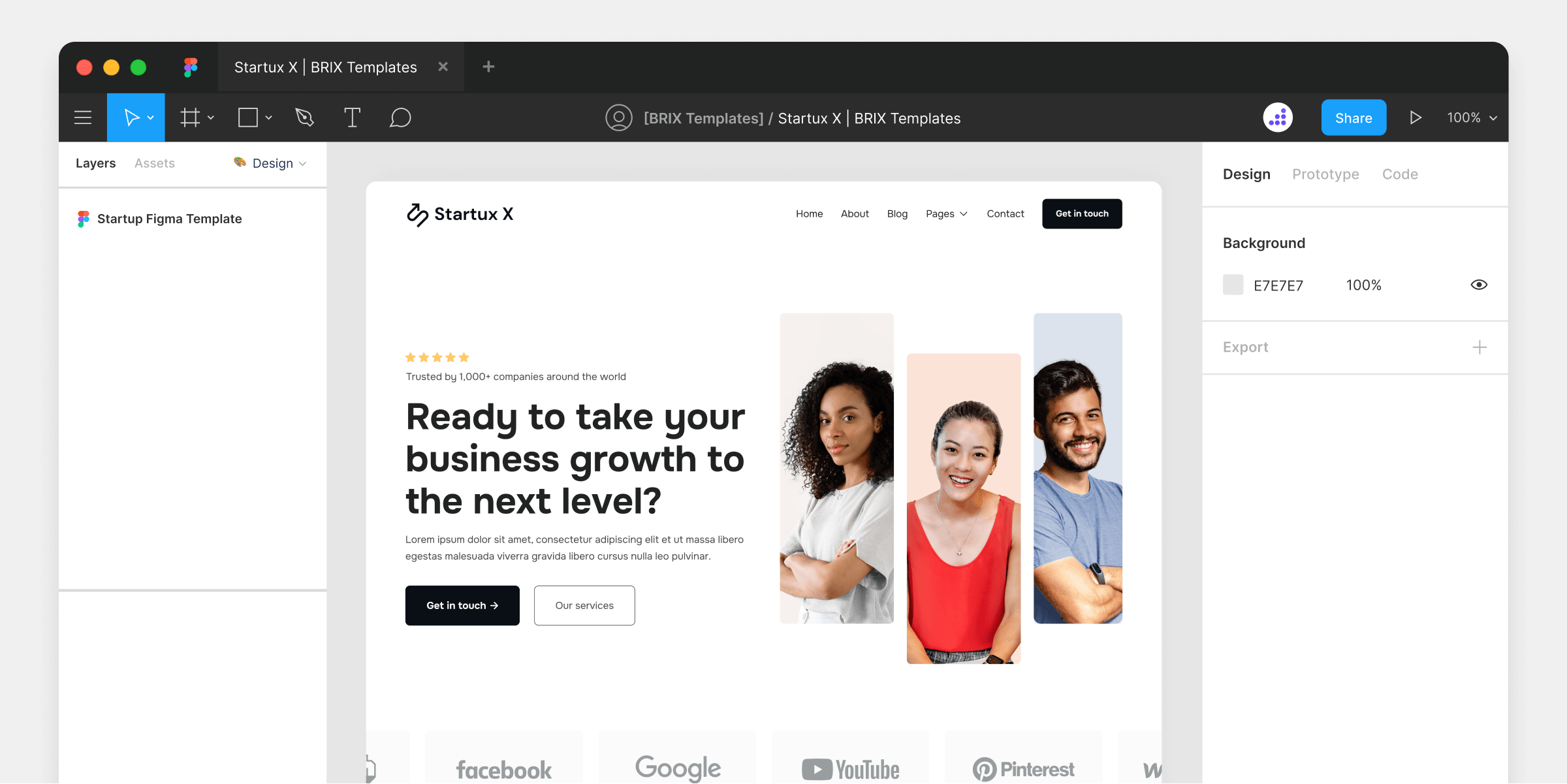 Clean & Modern Startup Website Figma Template