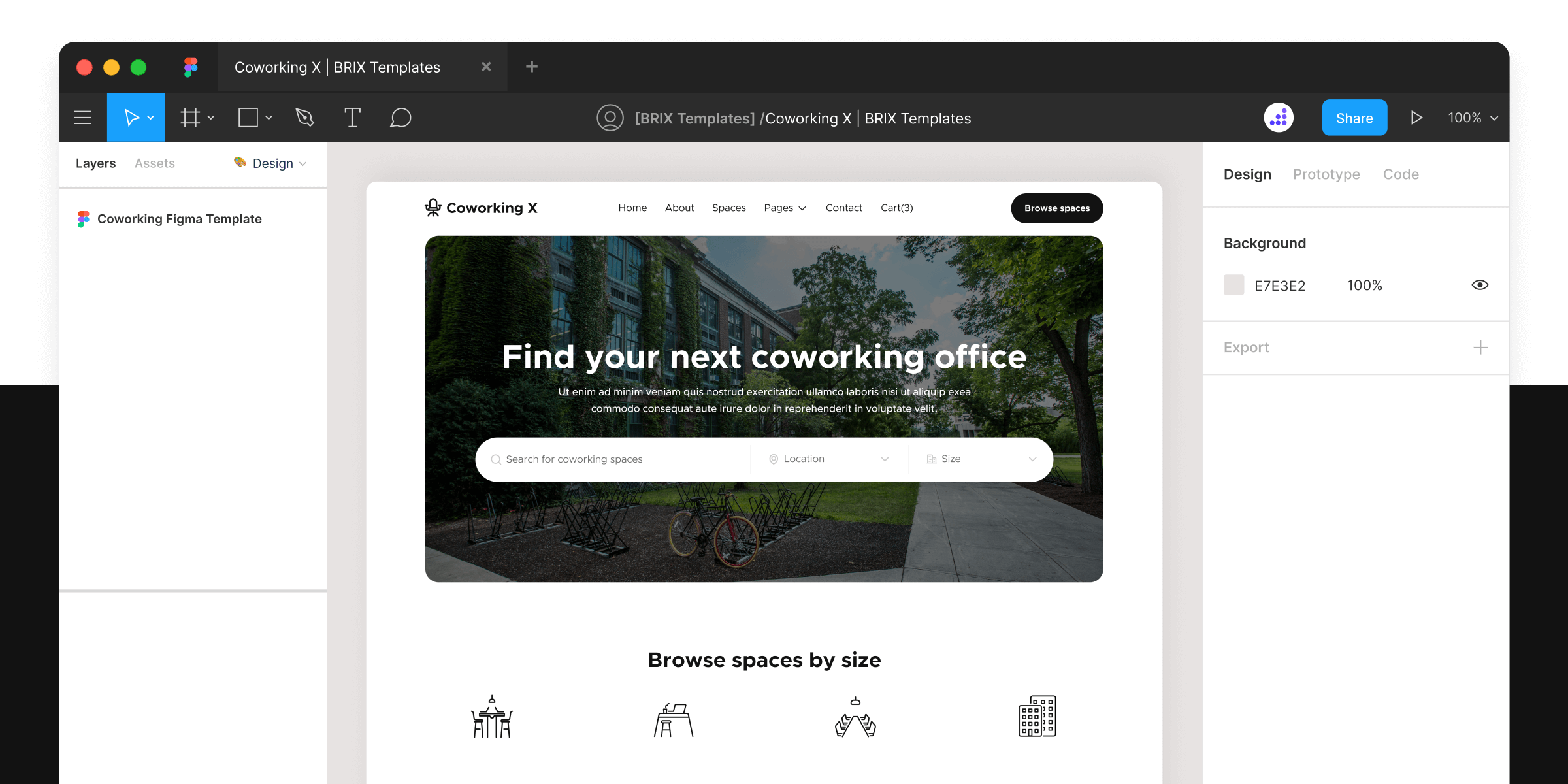 Coworking Space Website Figma Template