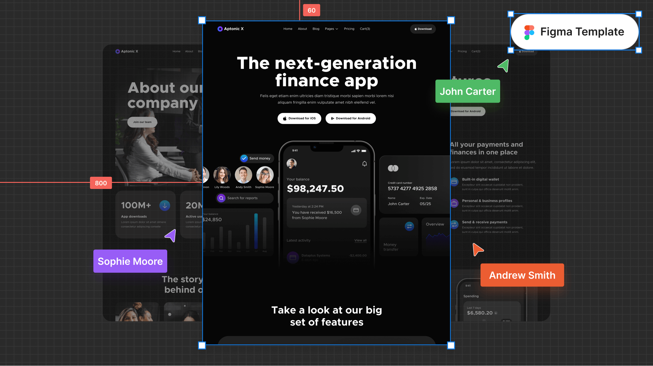 Dark Mode Mobile App Figma Template