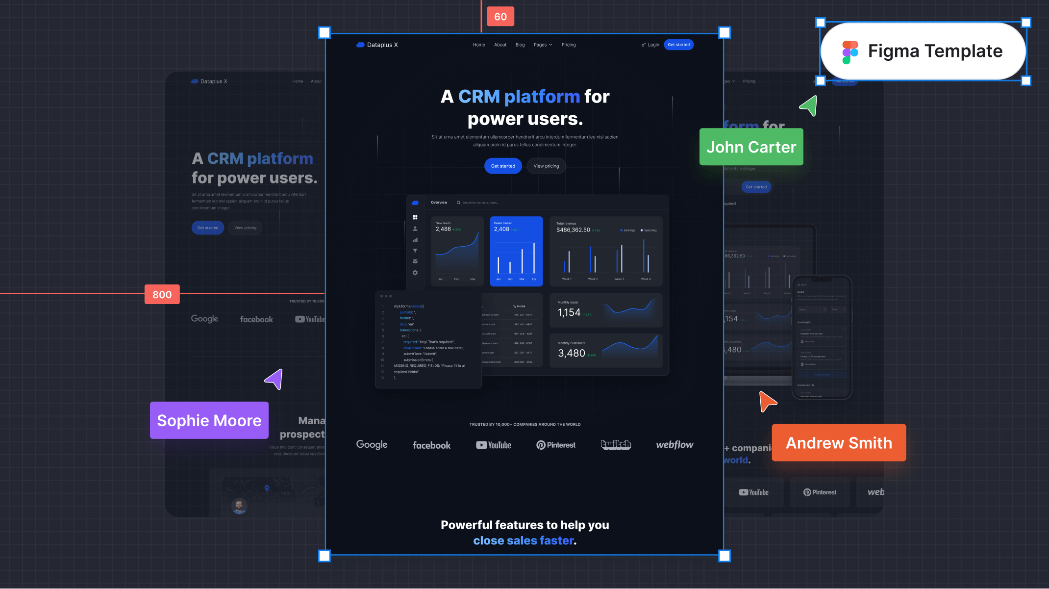 Dark Mode SaaS Figma Template