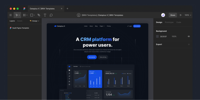 Dataplus X - Dark Mode SaaS Figma Template - Free Figma Resource ...