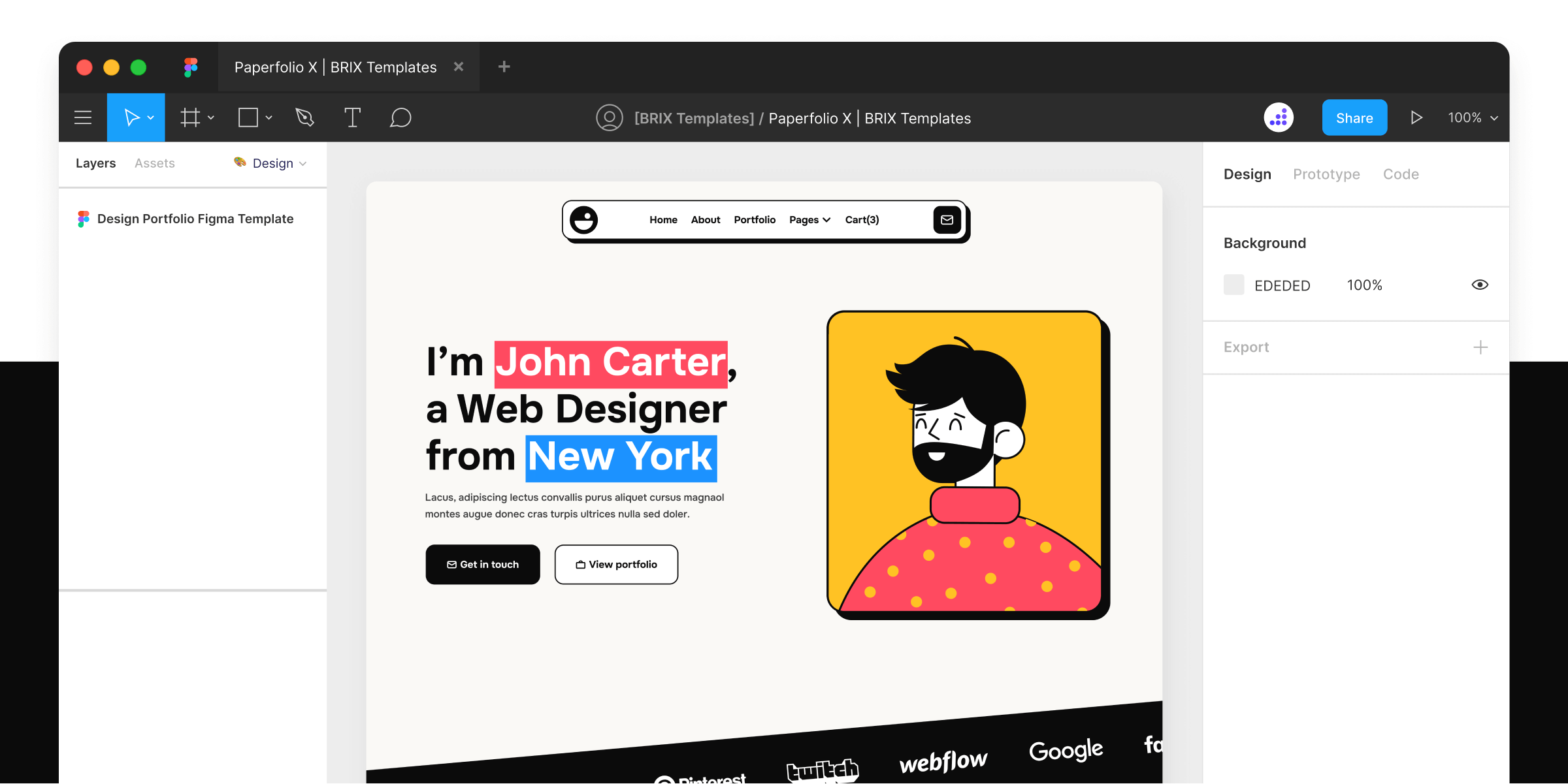 Design Portfolio Website Figma Template