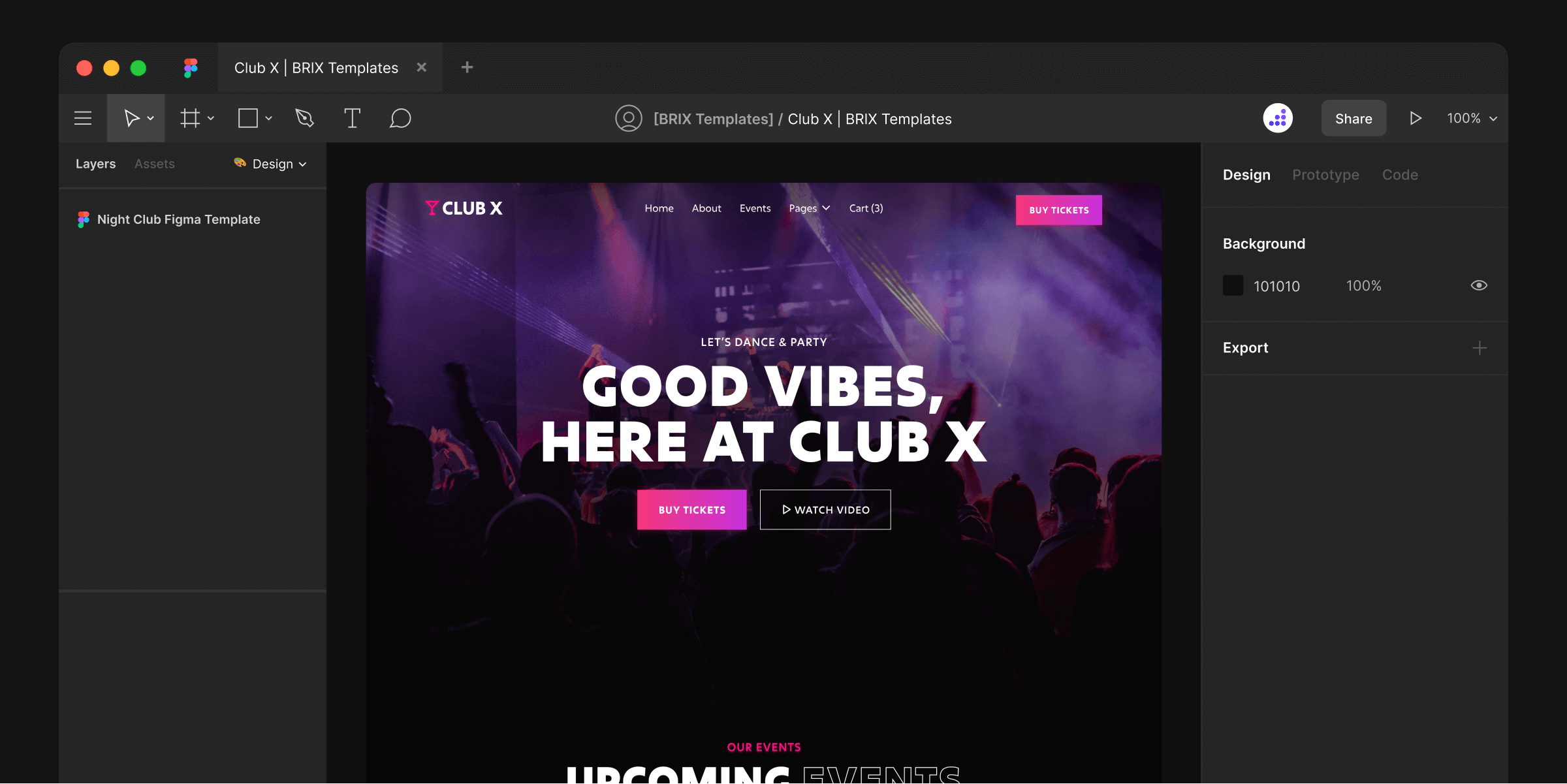 Entertainment DJ Party Website Figma Template