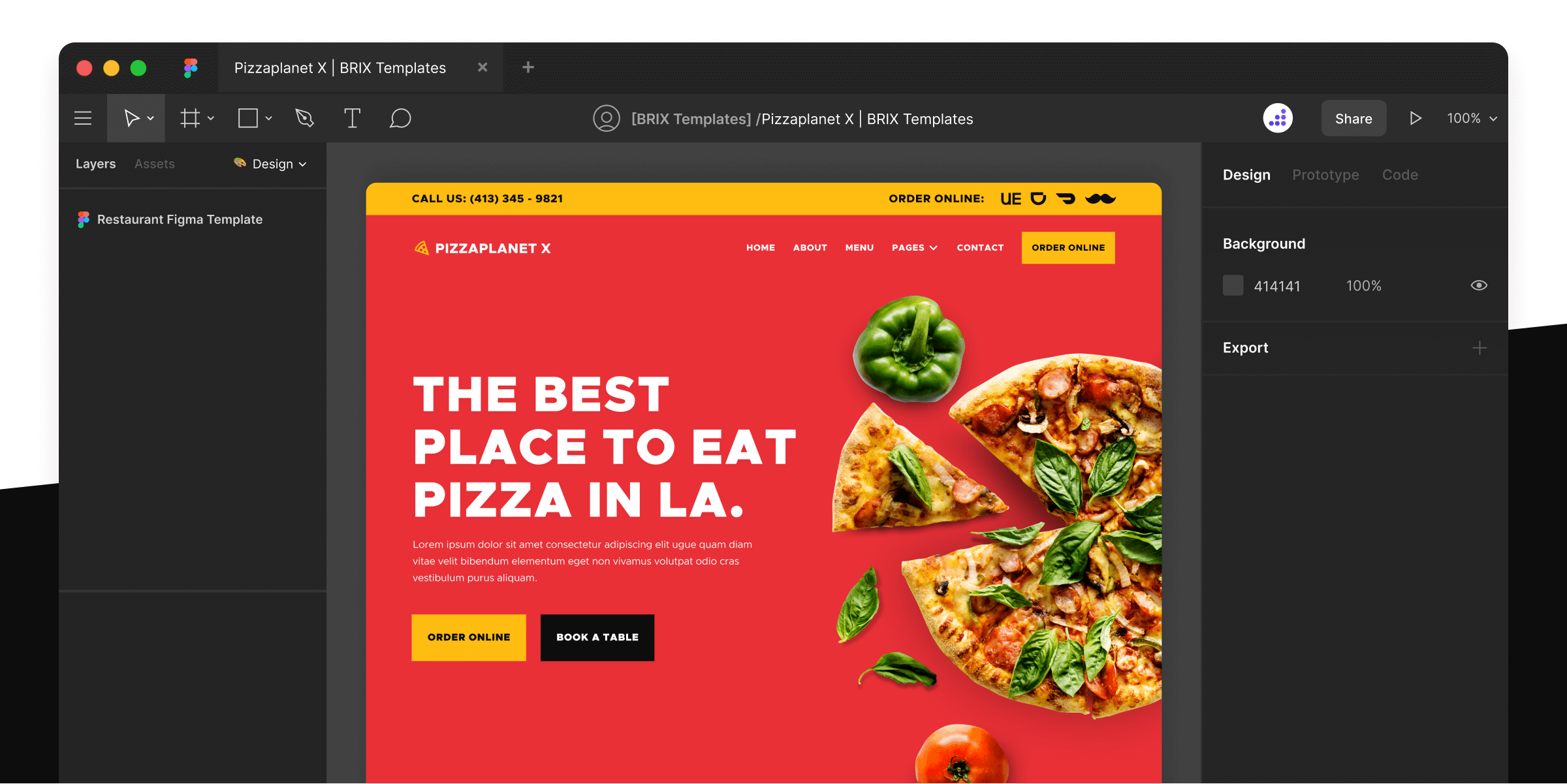 Italian Restaurant Website Figma Template