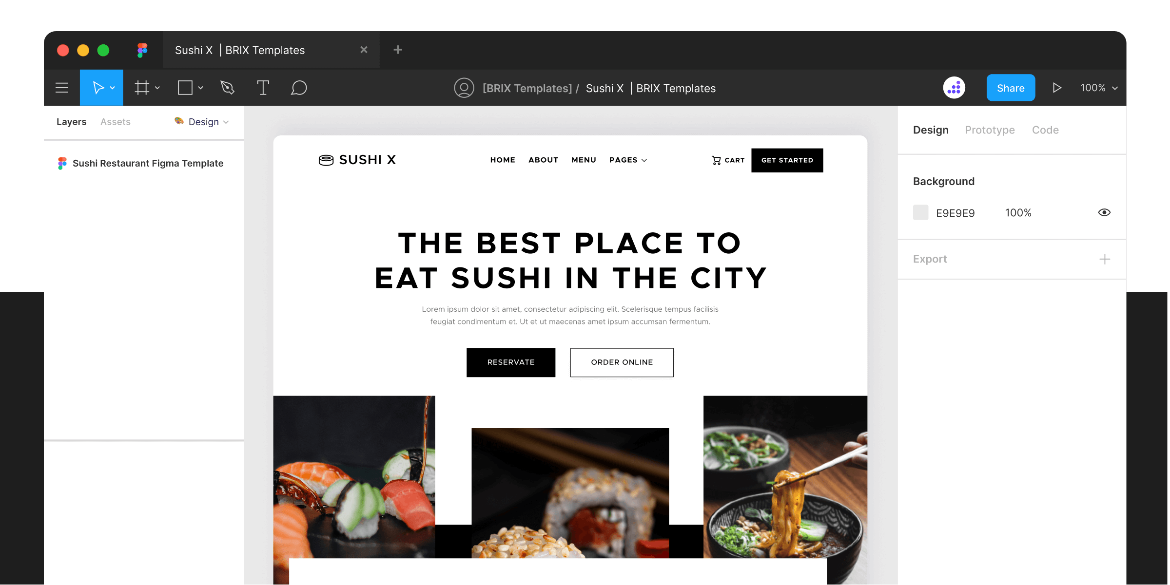 Japanese Restaurant Website Figma Template