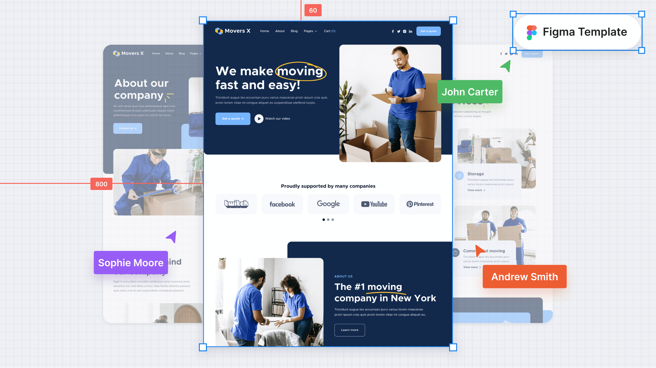 Movers X Moving Company Figma Template Free Figma Resource Figma