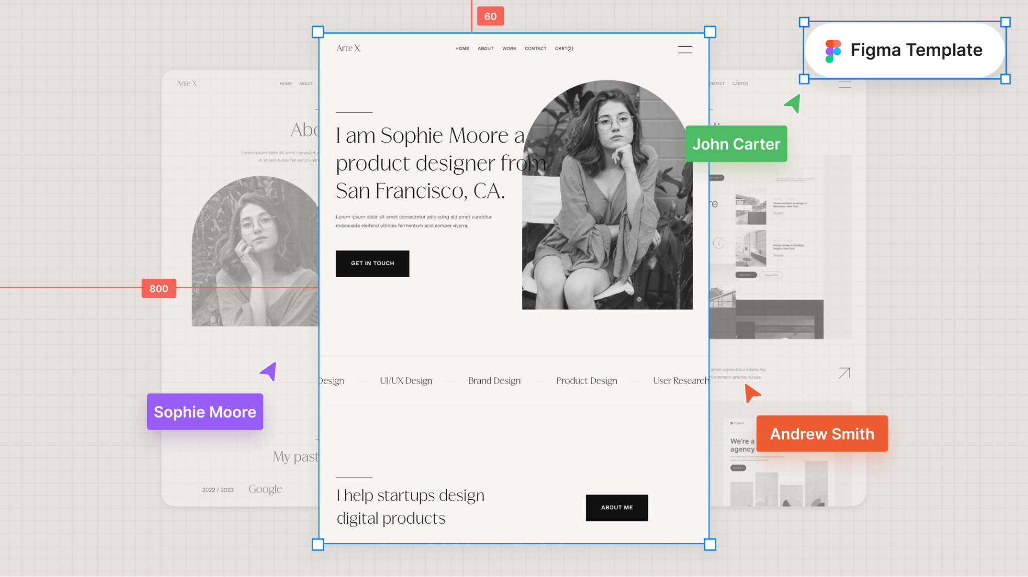 Arte X - Portfolio Figma Template - Free Figma Resource | Figma Elements