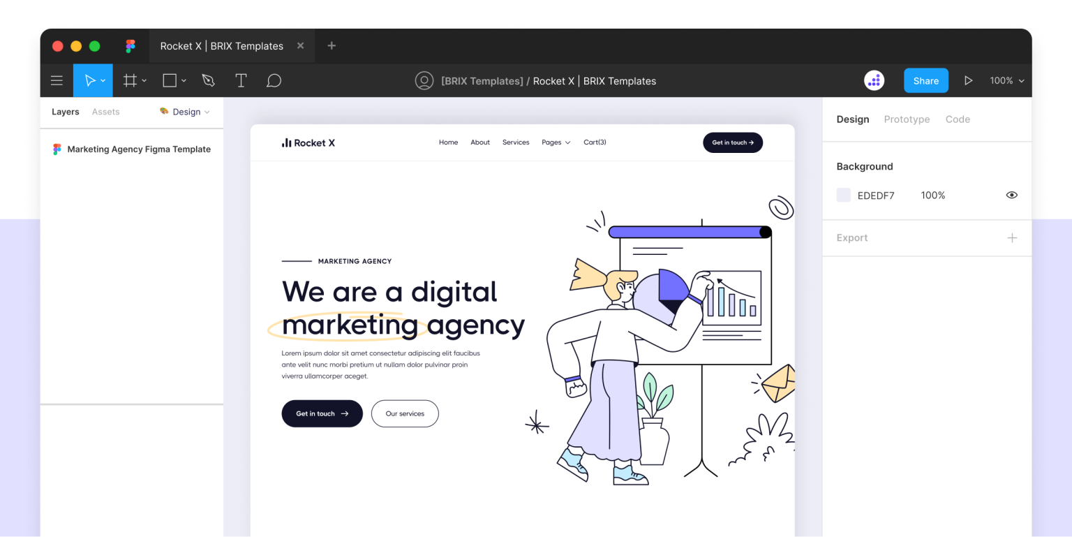 Rocket X - Marketing Agency Figma Template - Free Figma Resource 