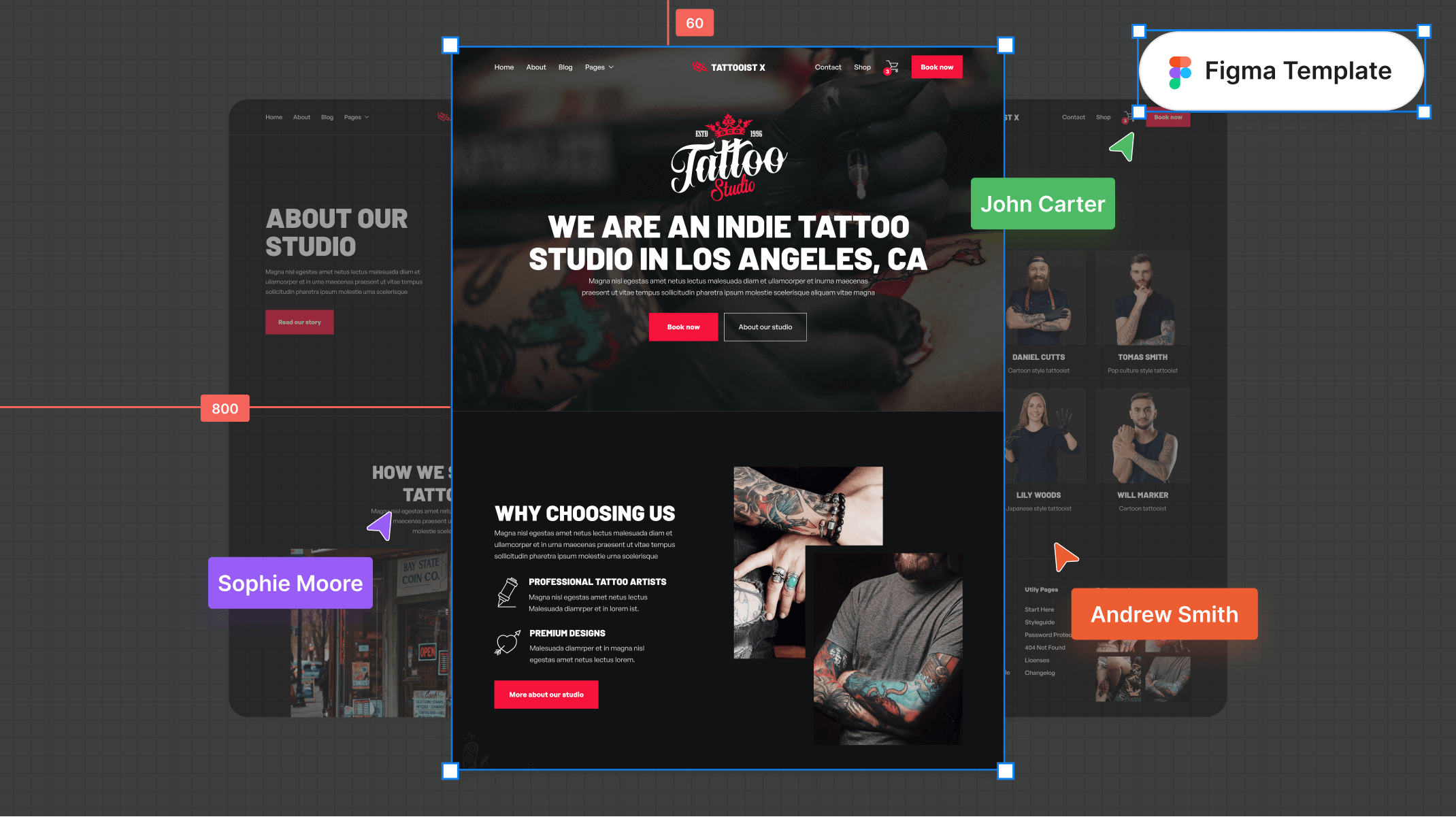 Tattoo Studio Figma Template