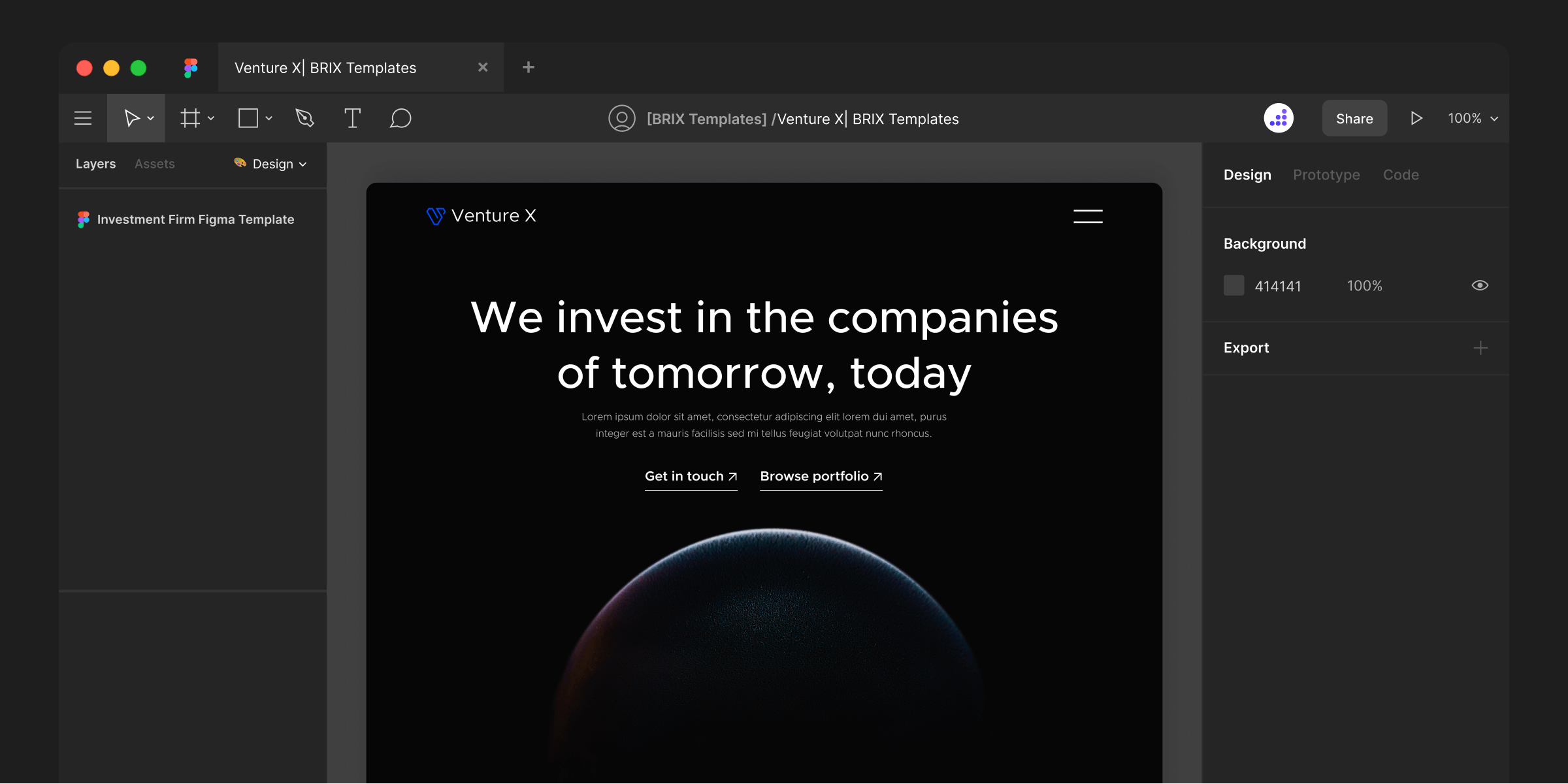 Venture Capital Firm Website Figma Template