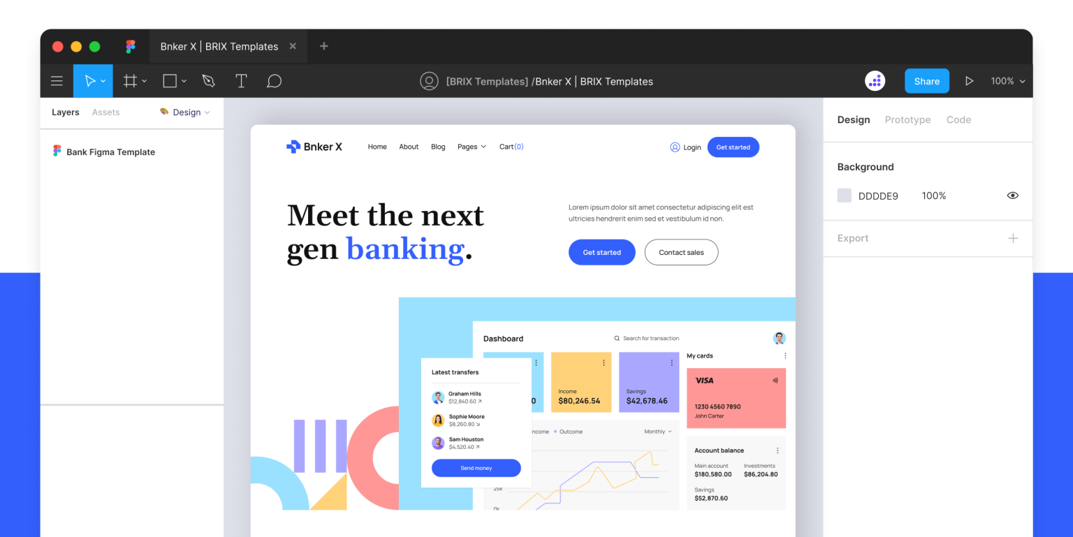 Bnker X - Bank Figma Template - Free Figma Resource | Figma Elements