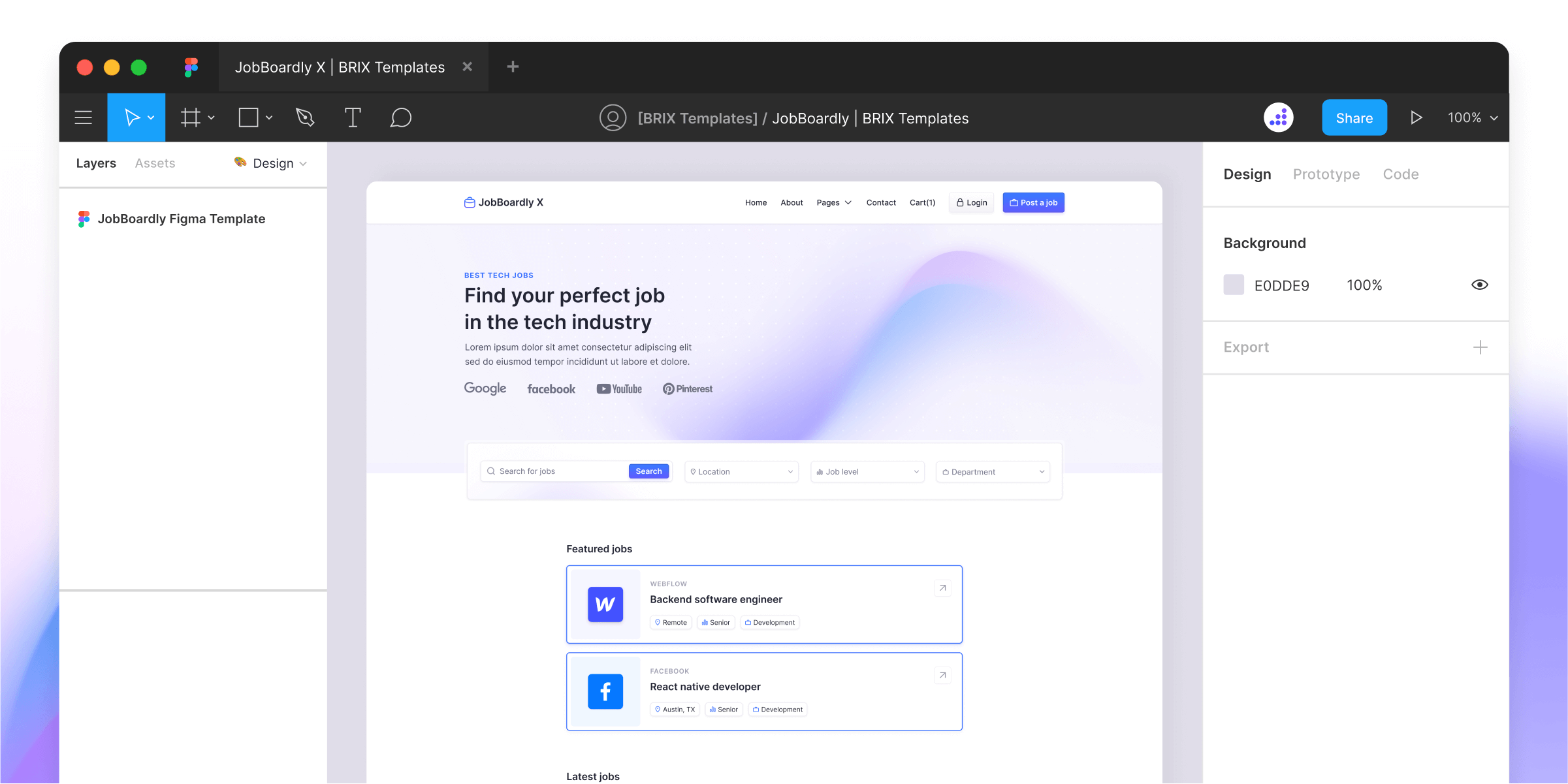 Job Listing Figma Website Template