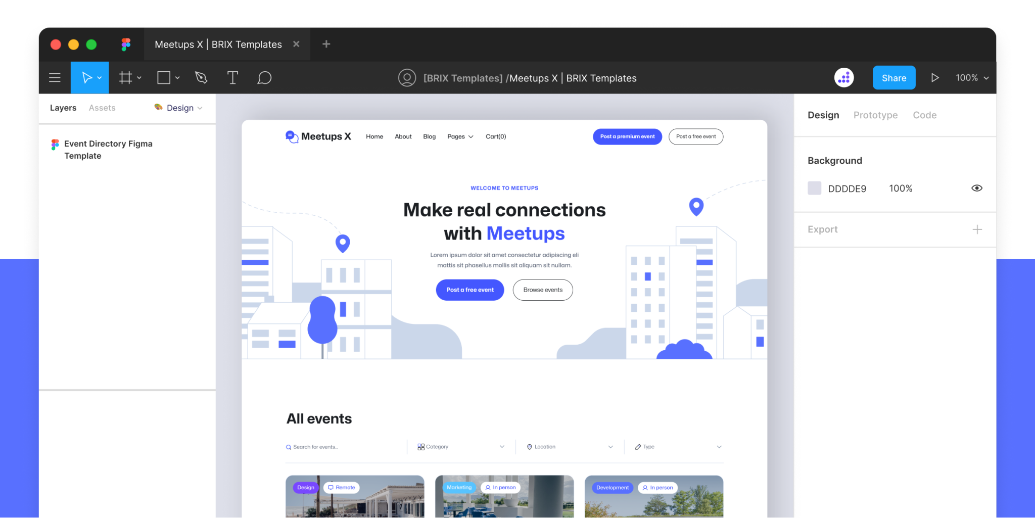 Meetups X - Event Directory Figma Template - Free Figma Resource ...