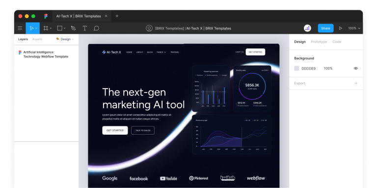 AI-Tech X - AI & ML Figma Template - Free Figma Resource | Figma Elements