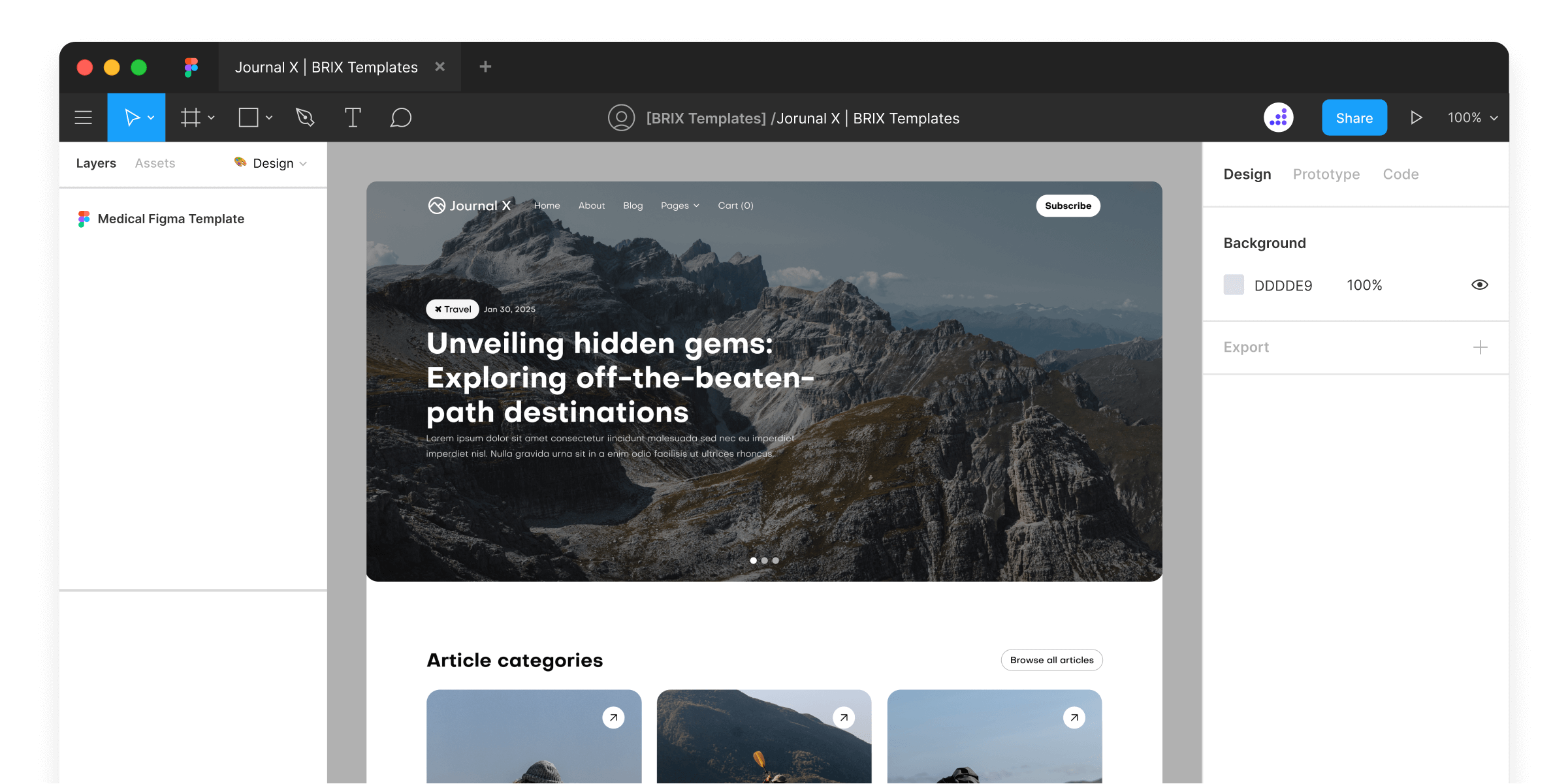 Magazine Figma Website Template