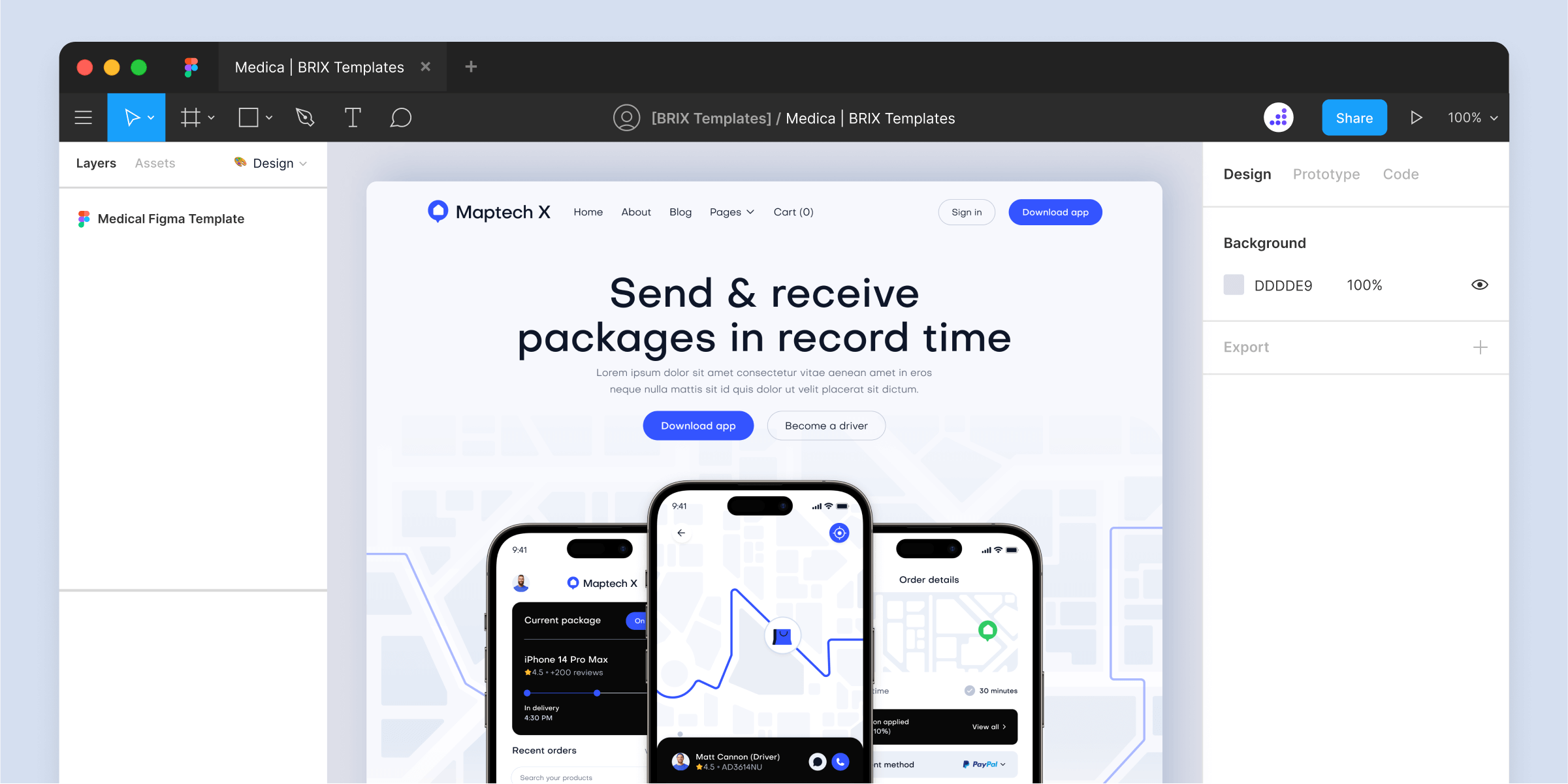 Delivery App Figma Website Template