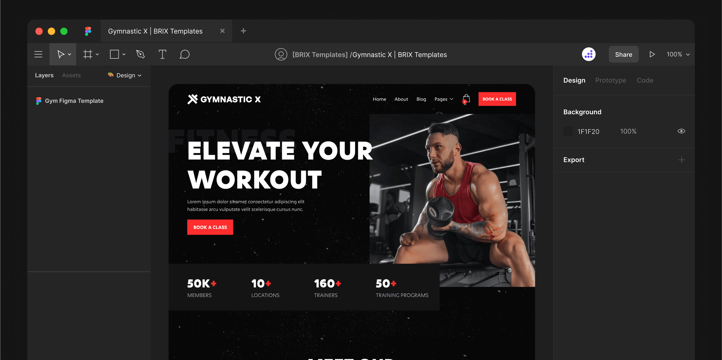 Fitness Center Figma Website Template