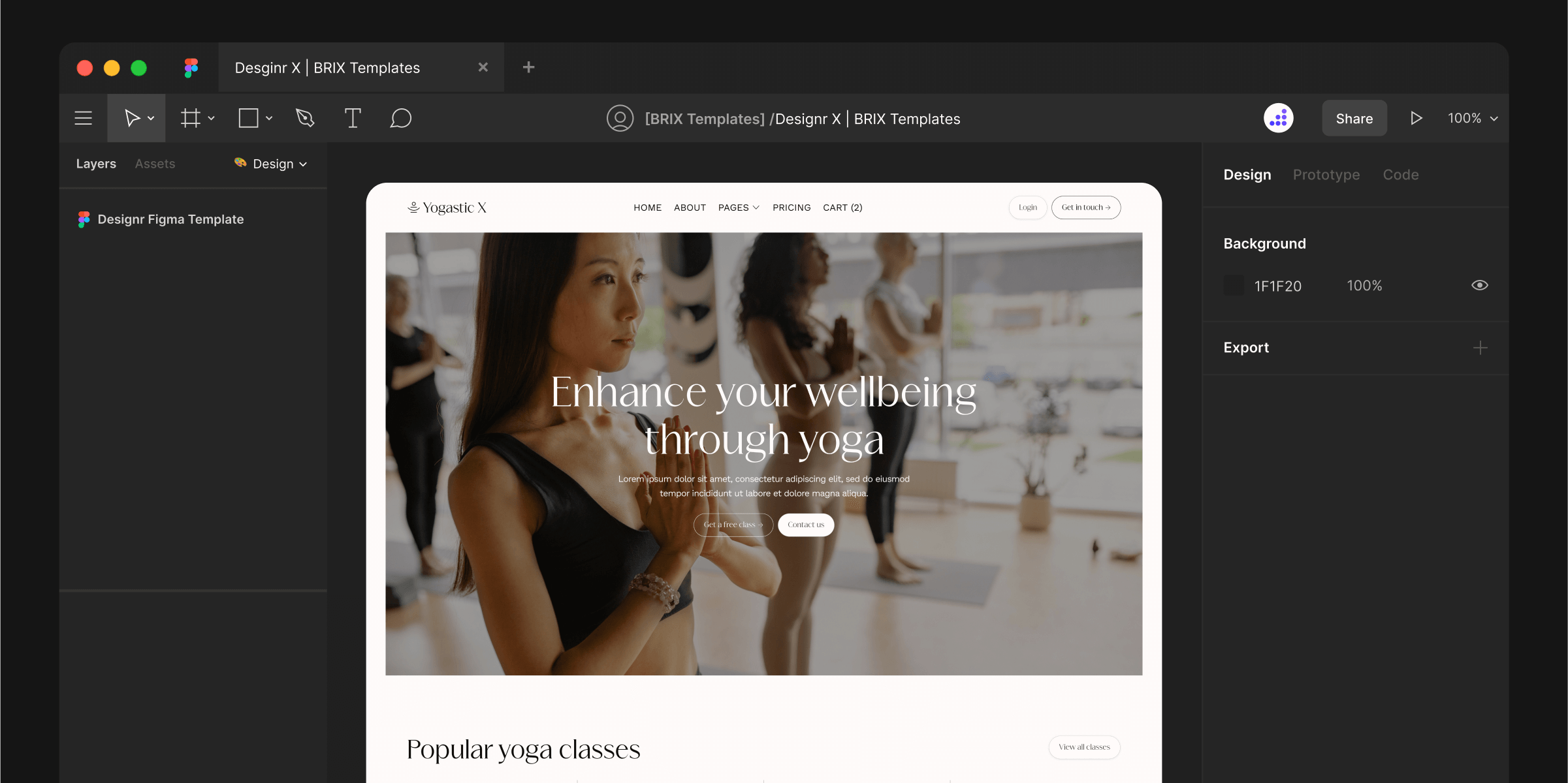 Yoga Studio Figma Website Template