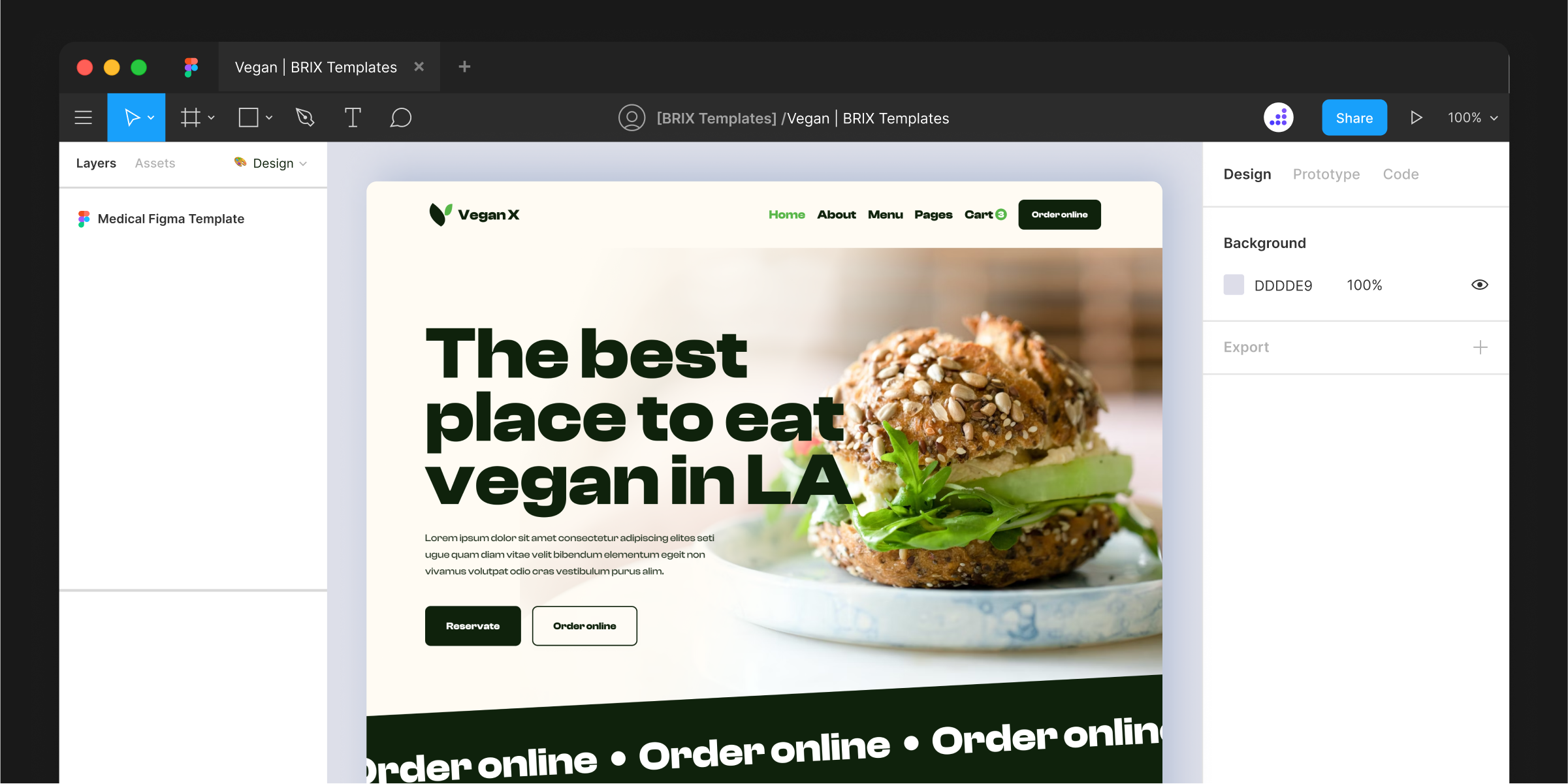 Healthy Restaurant Figma Website Template