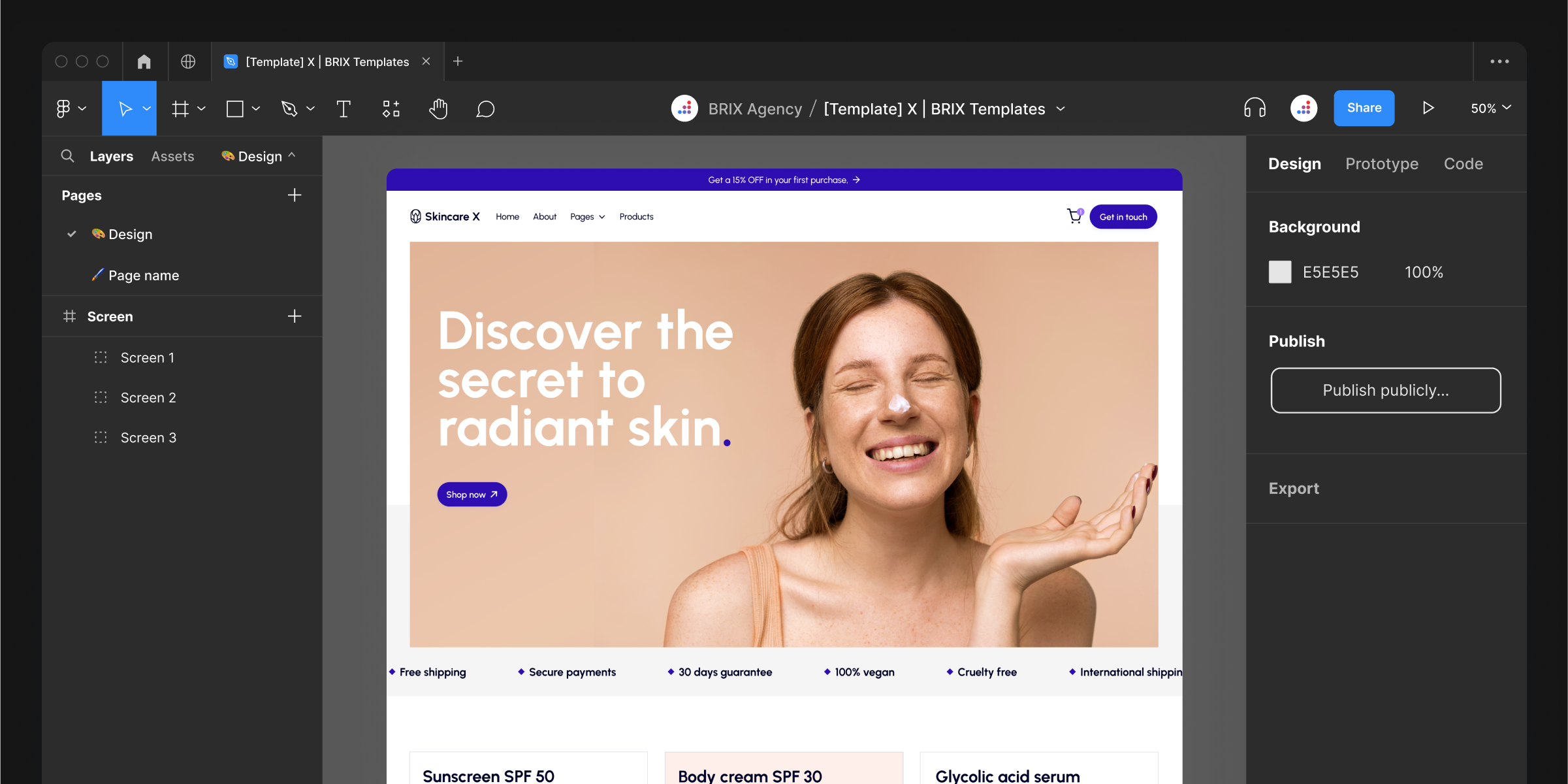 Skincare Ecommerce Figma Website Template