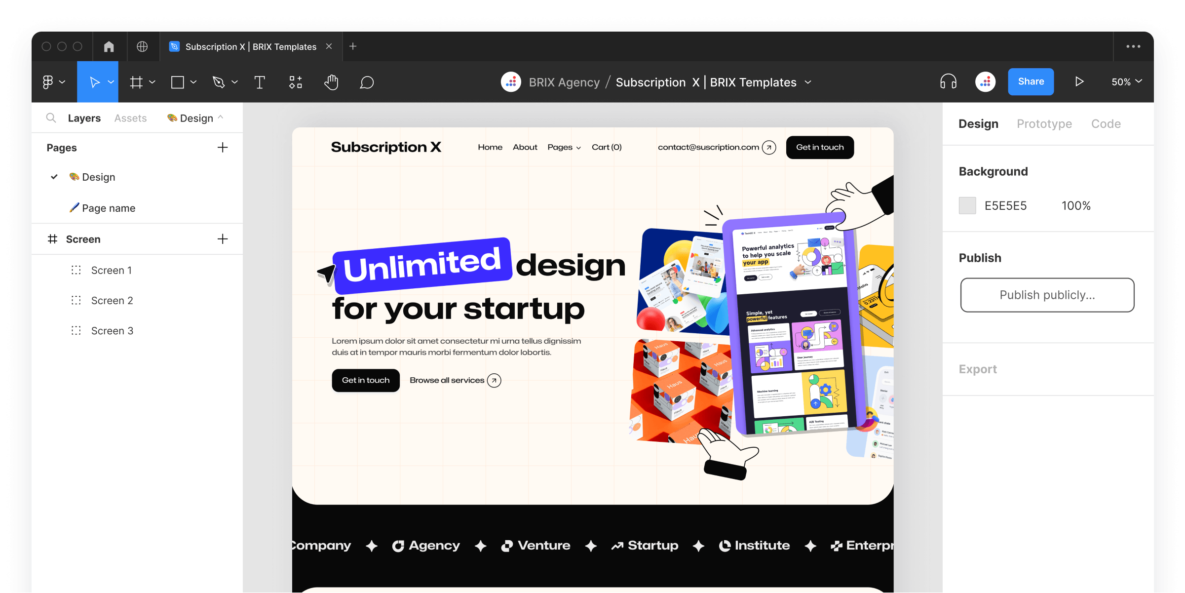 Unlimited Design Figma Website Template