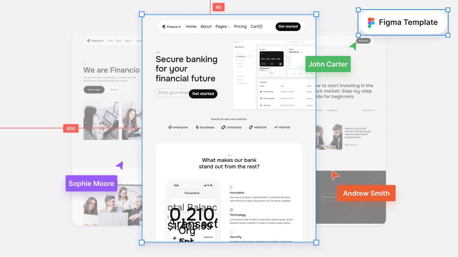 Financio X - Bank & Fintech Figma Template - Free Figma Resource ...