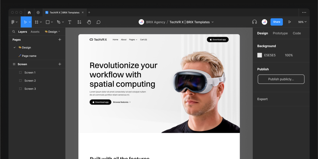 TechVR X - VR & AR Figma Template - Free Figma Resource | Figma Elements