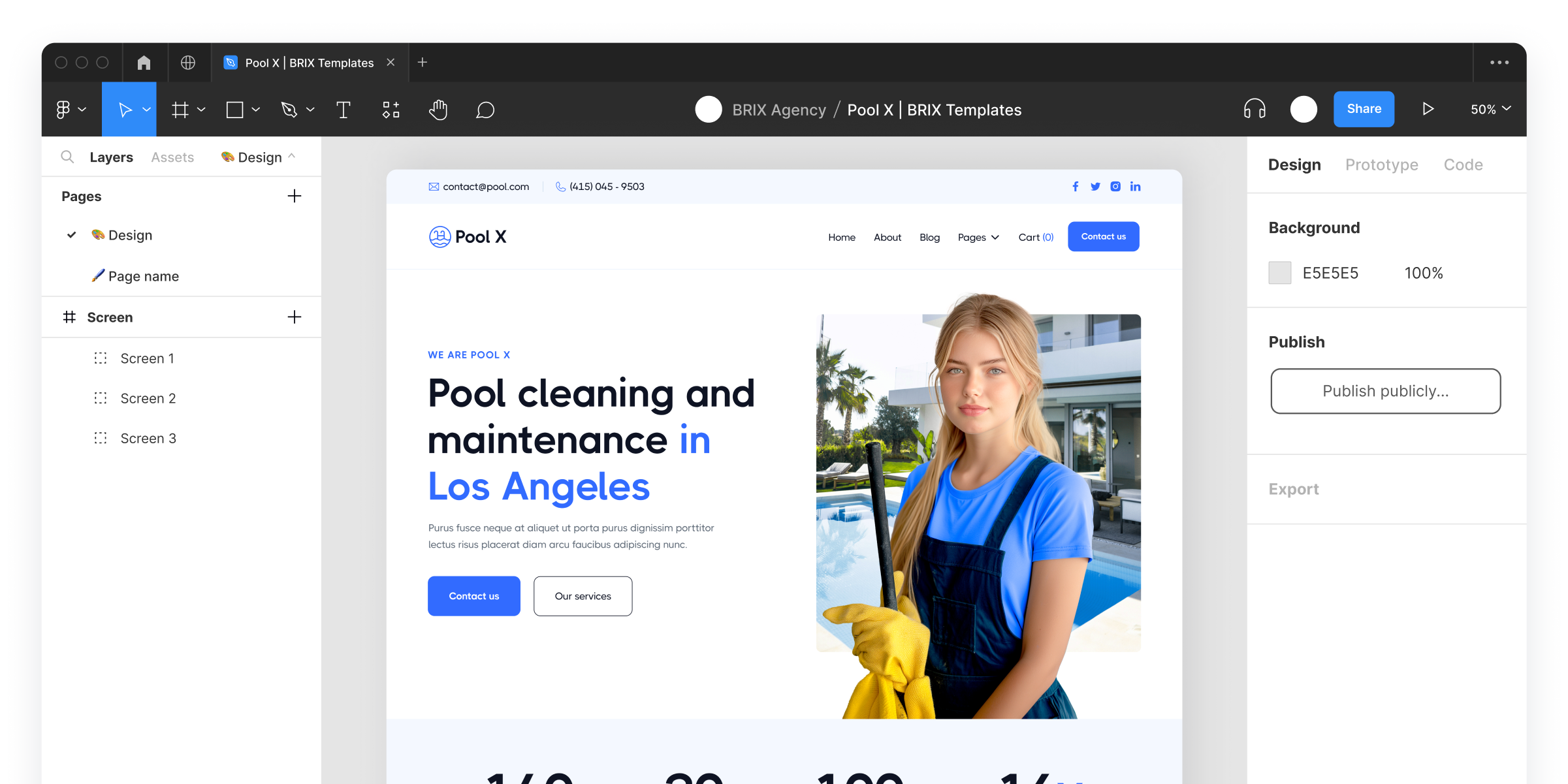 Pool Cleaning Figma Website Template