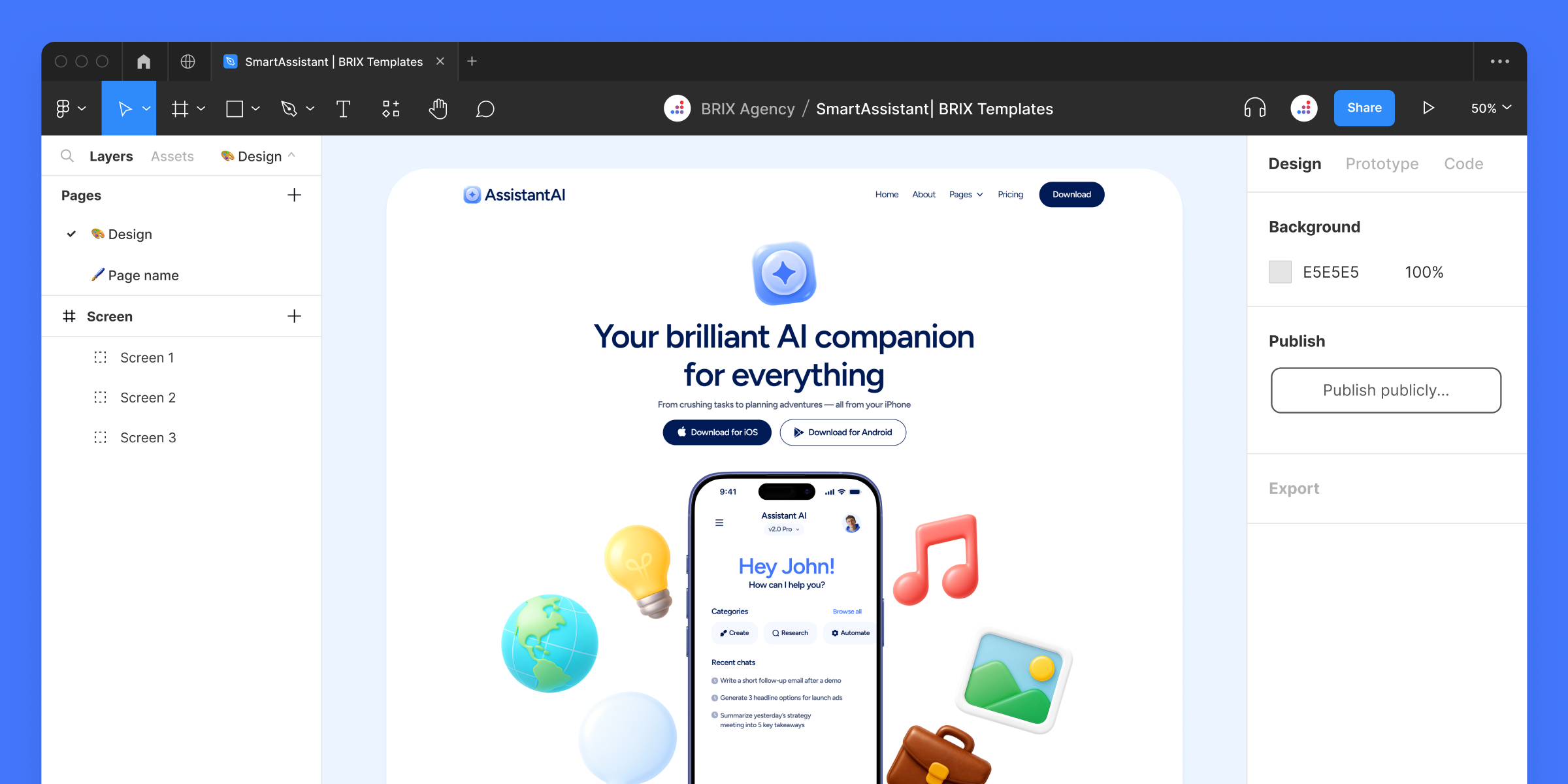AI SaaS Platform Figma Website Template