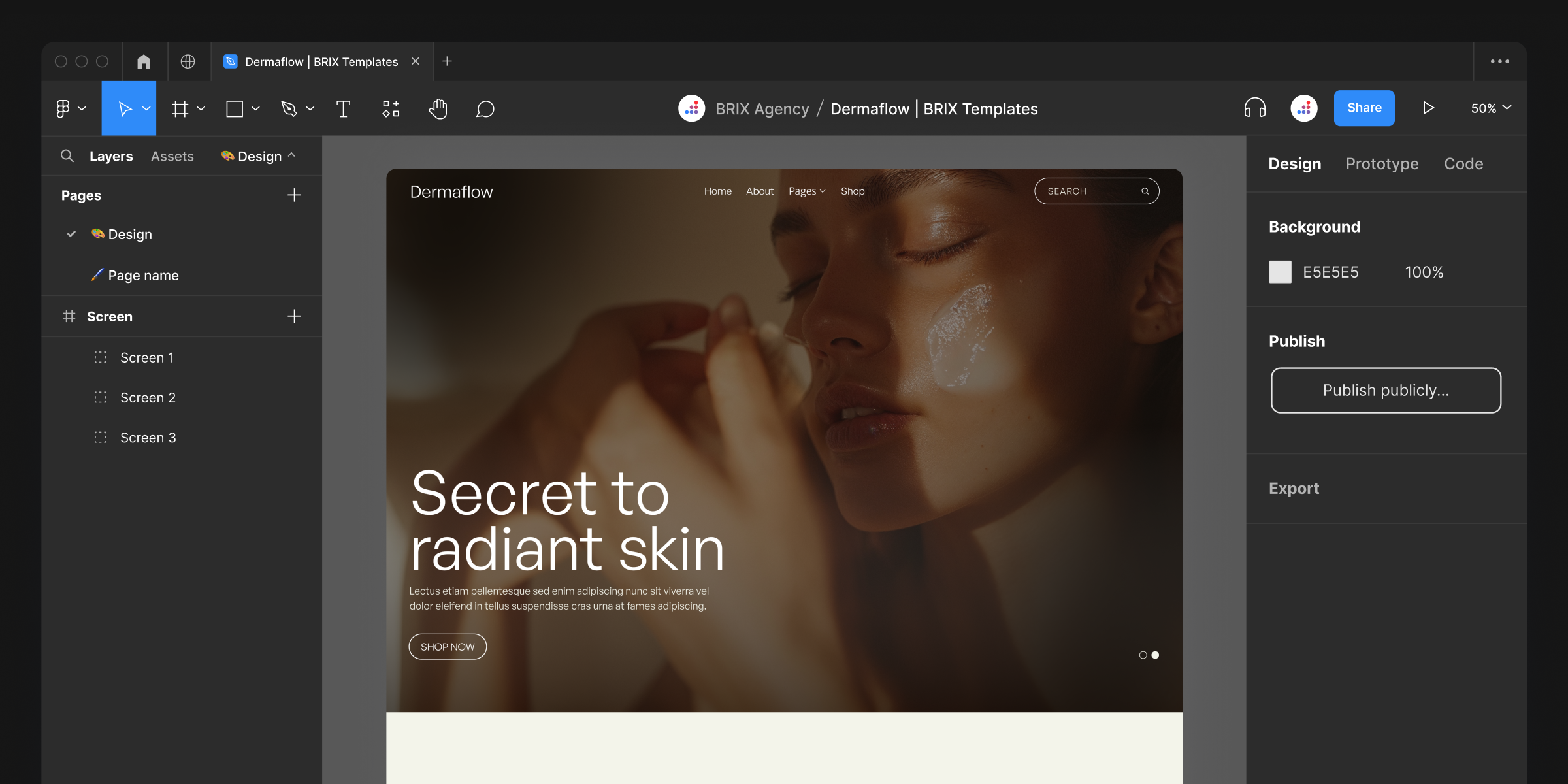 Skincare Figma Website Template