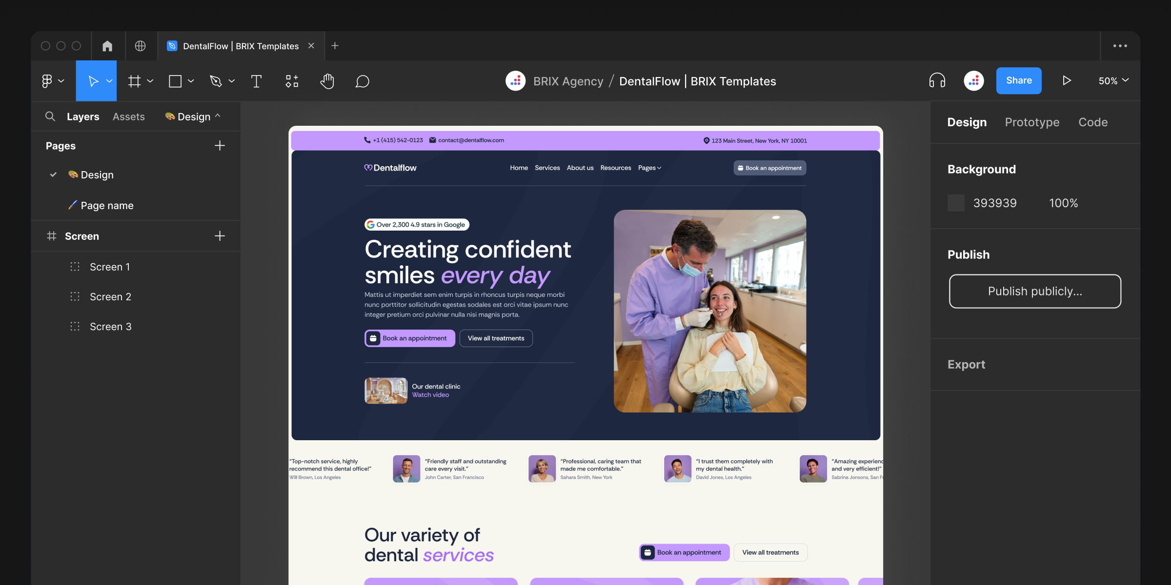 Oral Care Figma Website Template