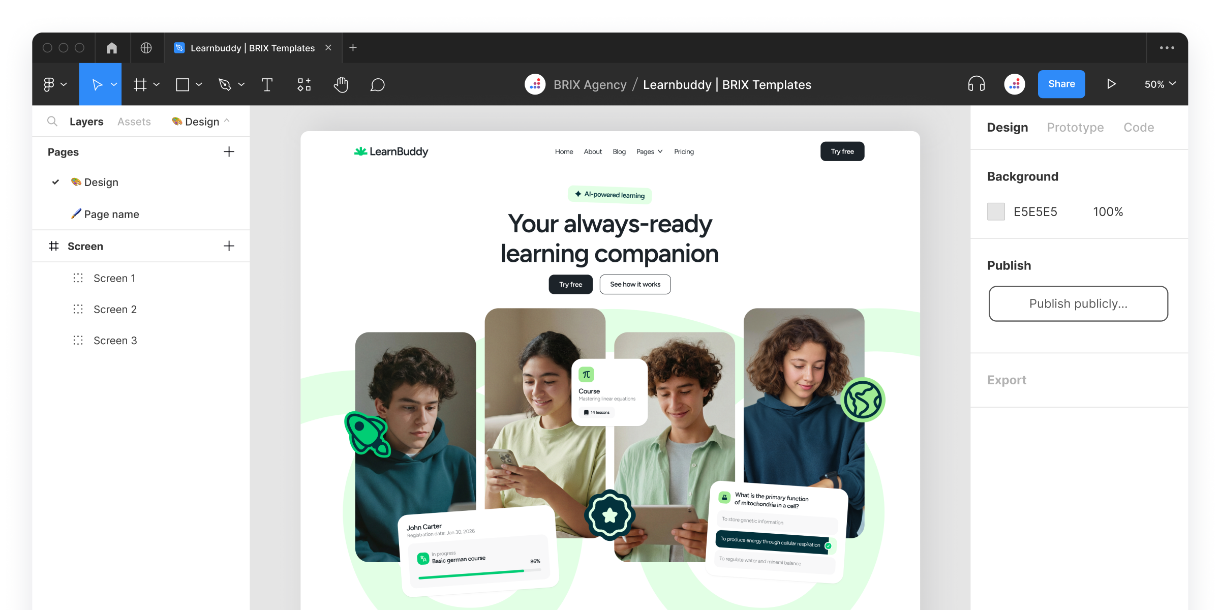 Virtual Learning Figma Website Template